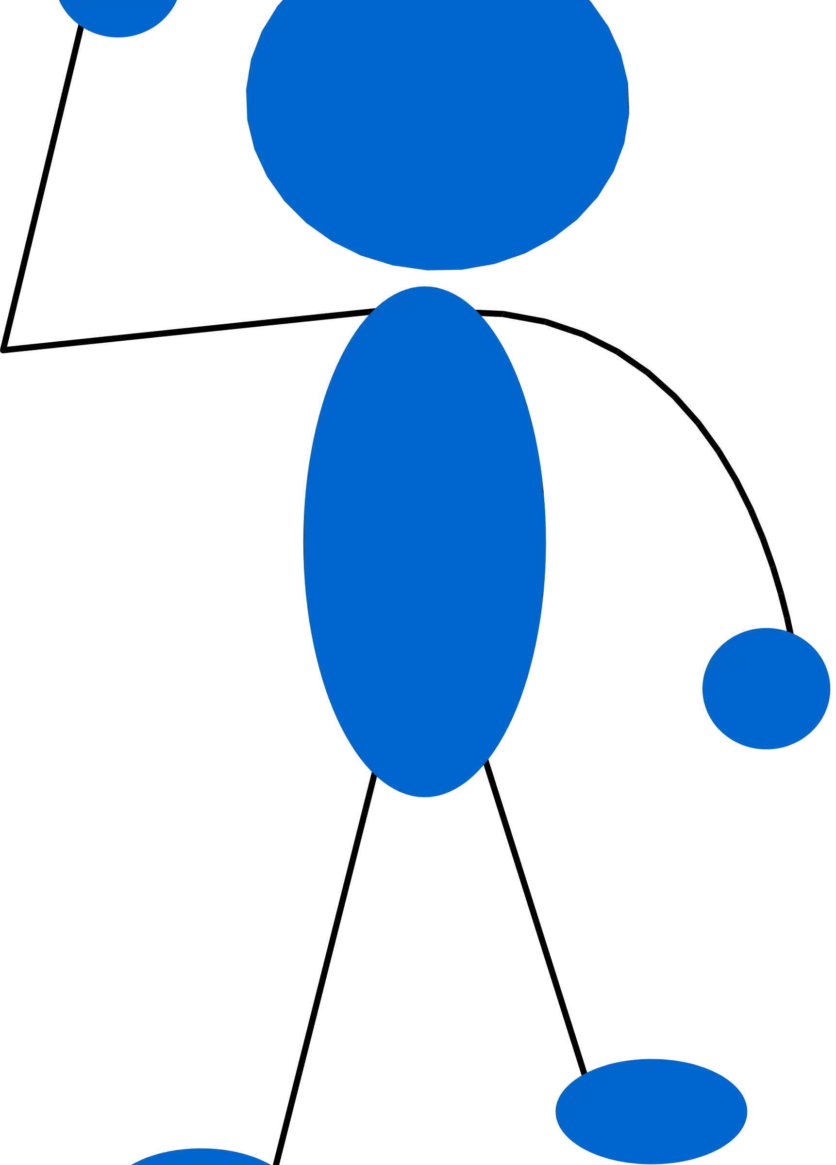 Blue Stick Figure Engaged in Simple Illustration Pose
