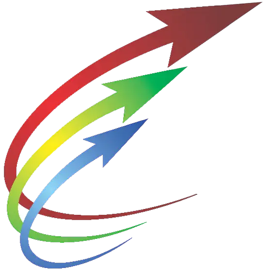 Red, Green, and Blue Curved Arrows