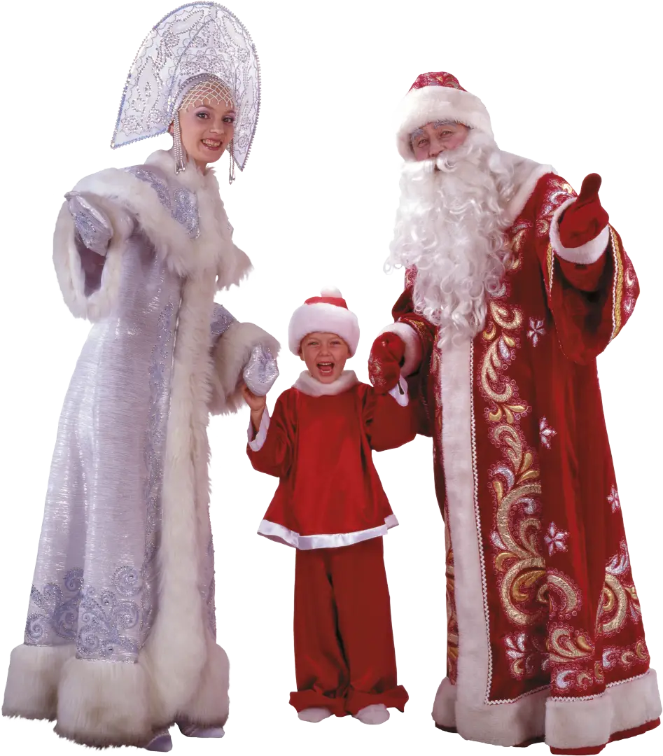 Family in Santa Claus Costumes
