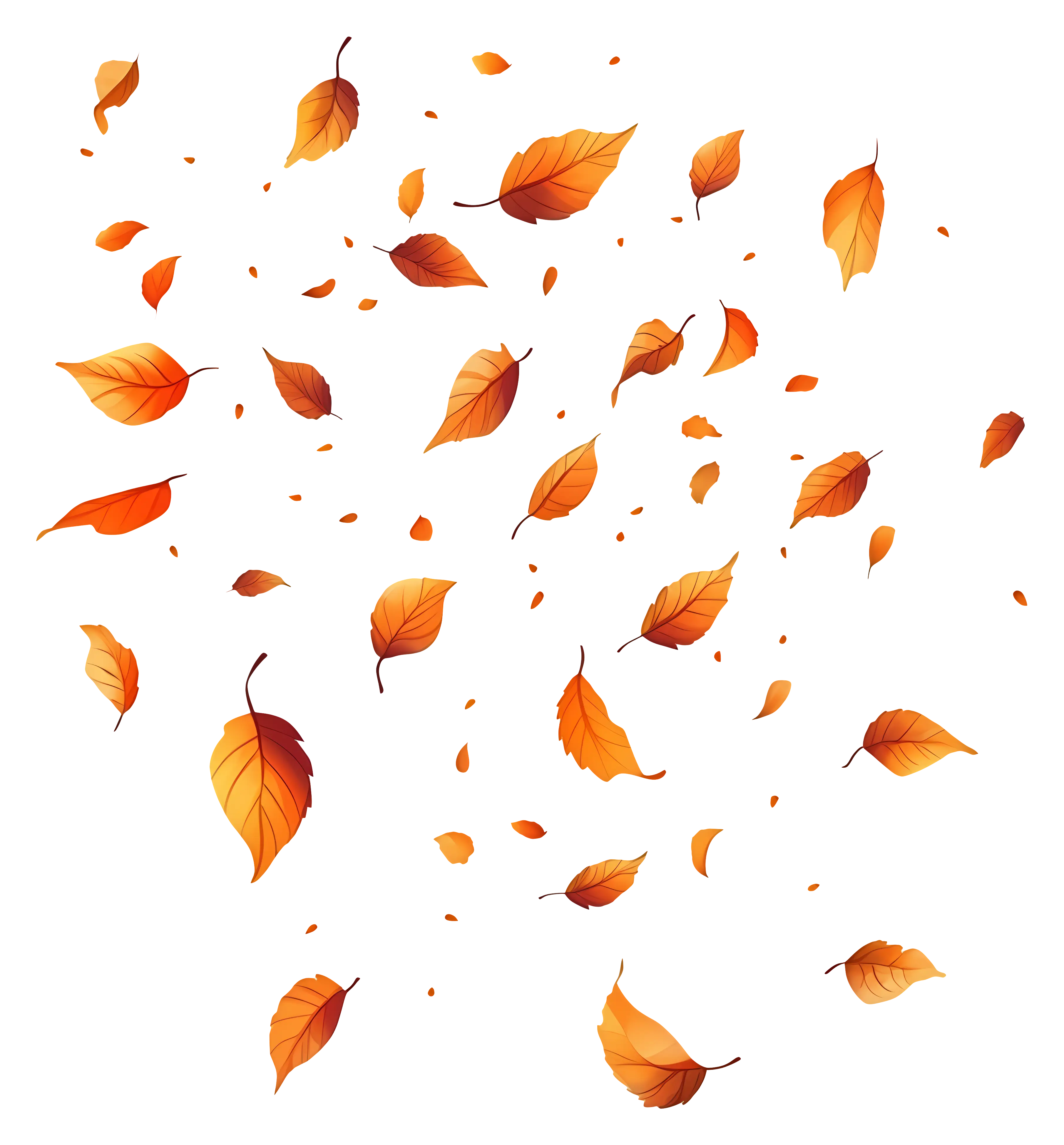 Falling Golden Autumn Leaves Illustration