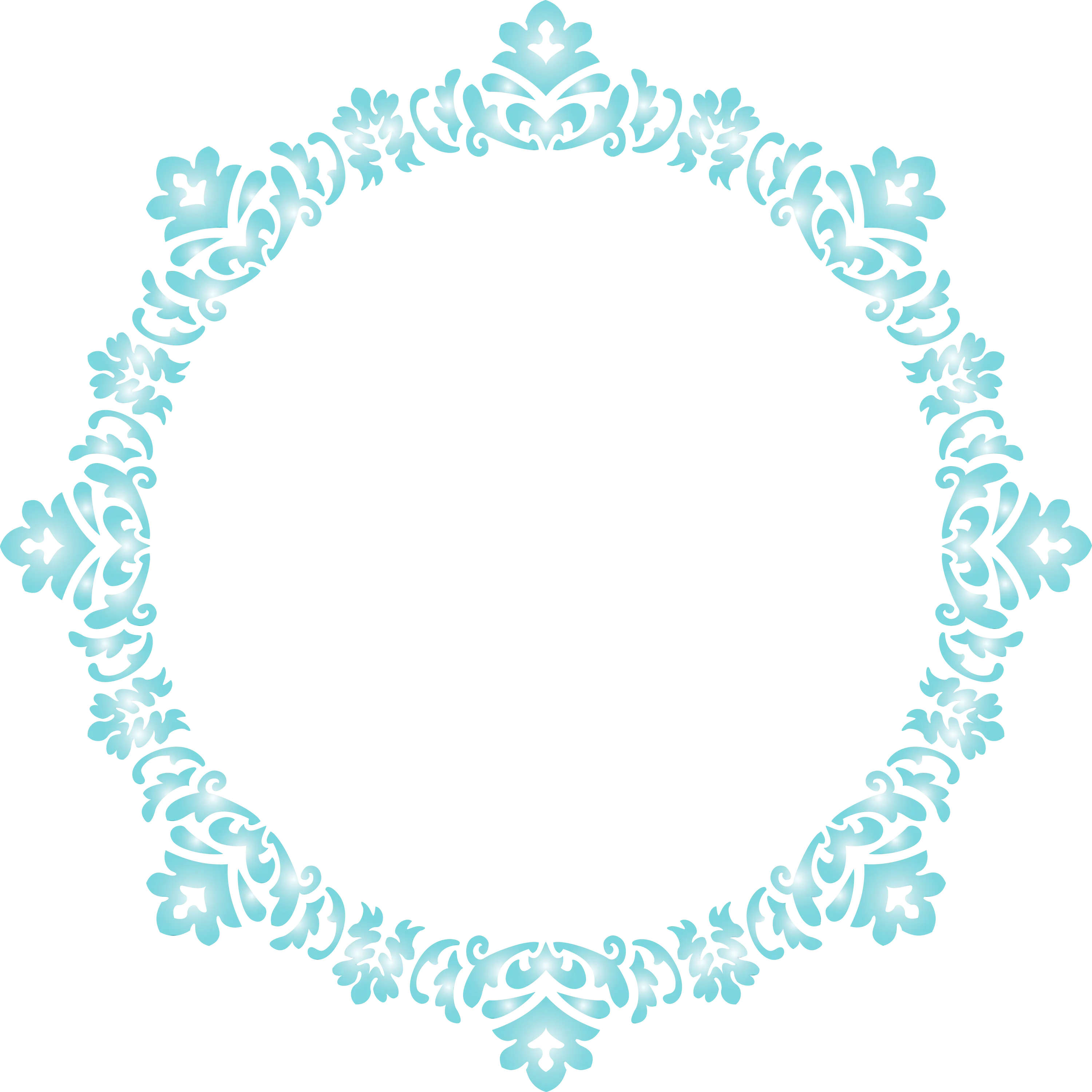 Elegant Blue Decorative Circular Frame