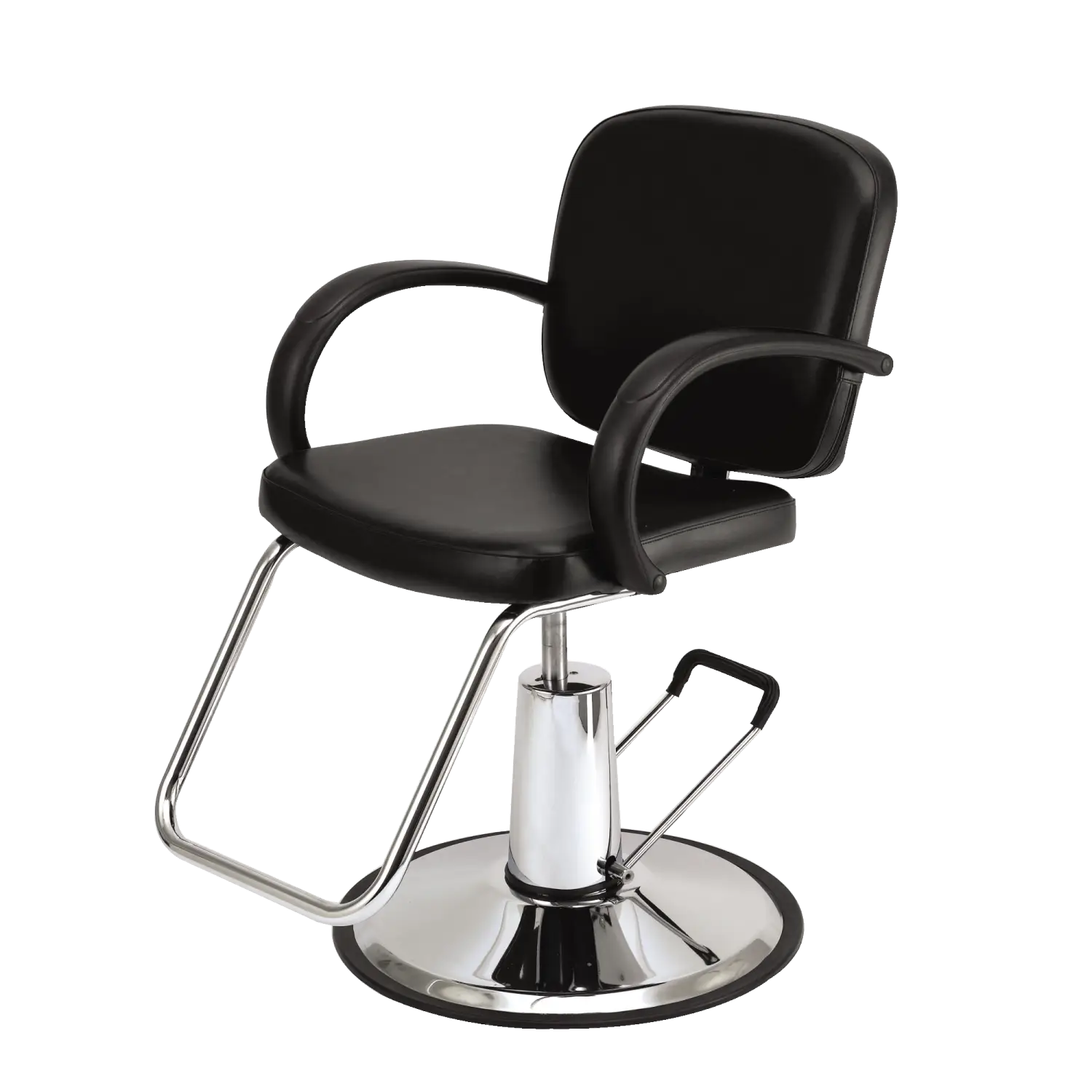 Black Barber Chair with Chrome Accents