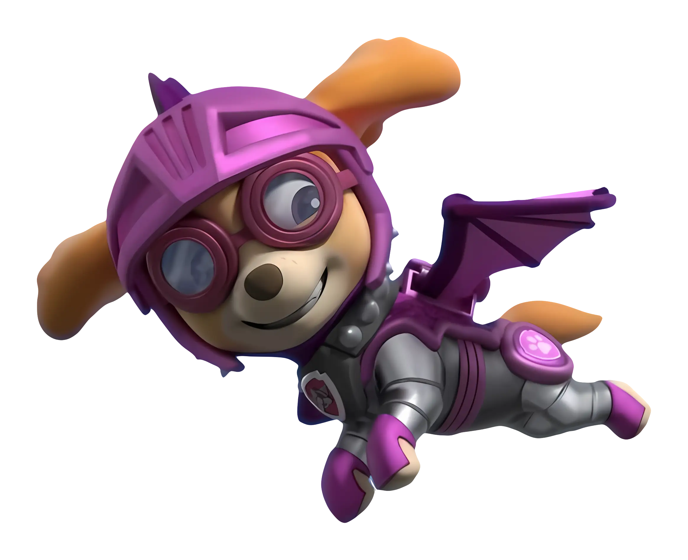 Cartoon Dog Superhero with Wings