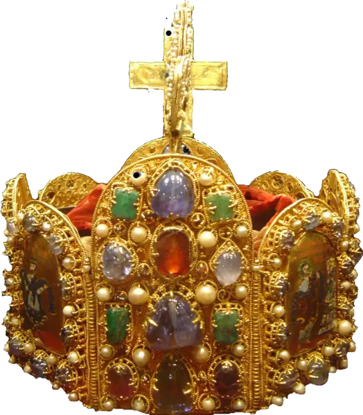 Jeweled Golden Crown with Royal Design