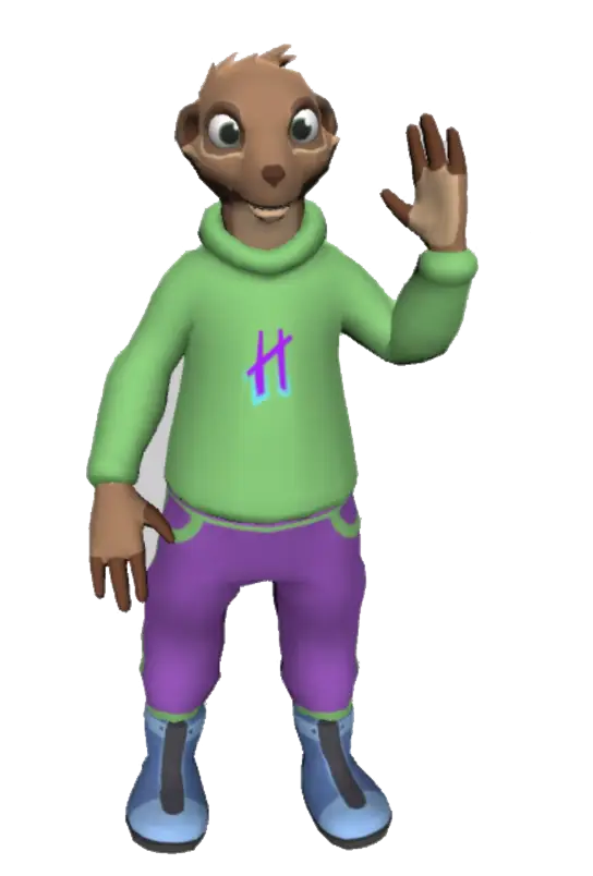 Cute Cartoon Character Waving