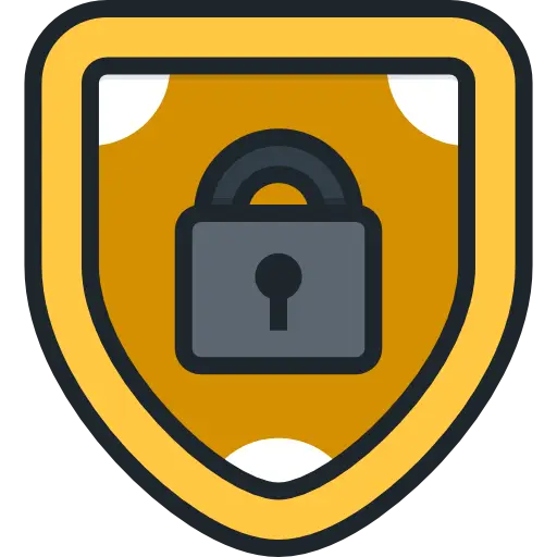 Security Shield Icon with Lock for Data Protection