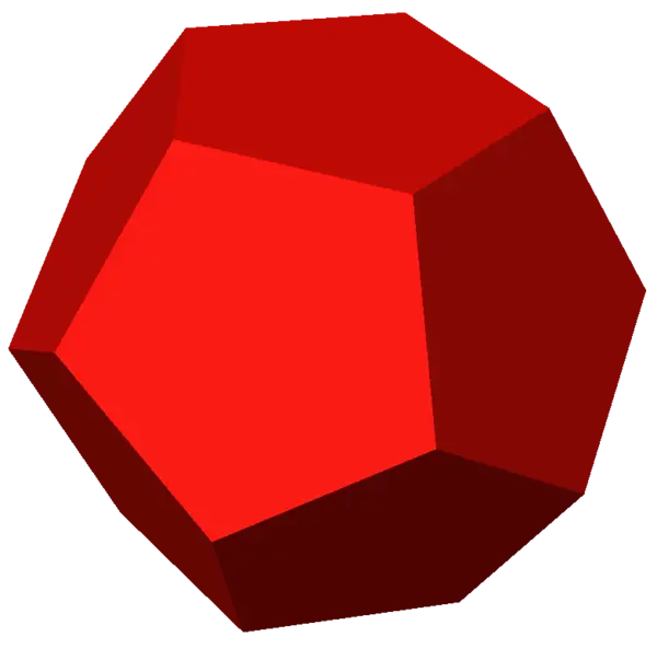 Red Geometric Dodecahedron Shape