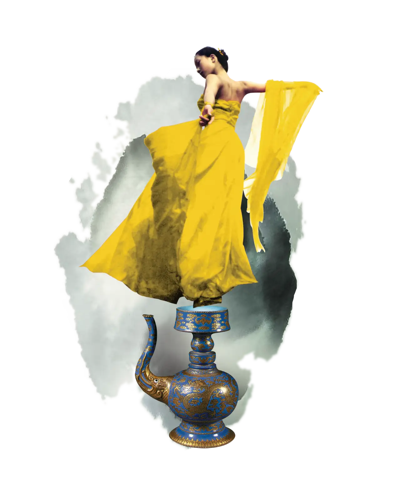 Elegant Woman in Yellow Dress