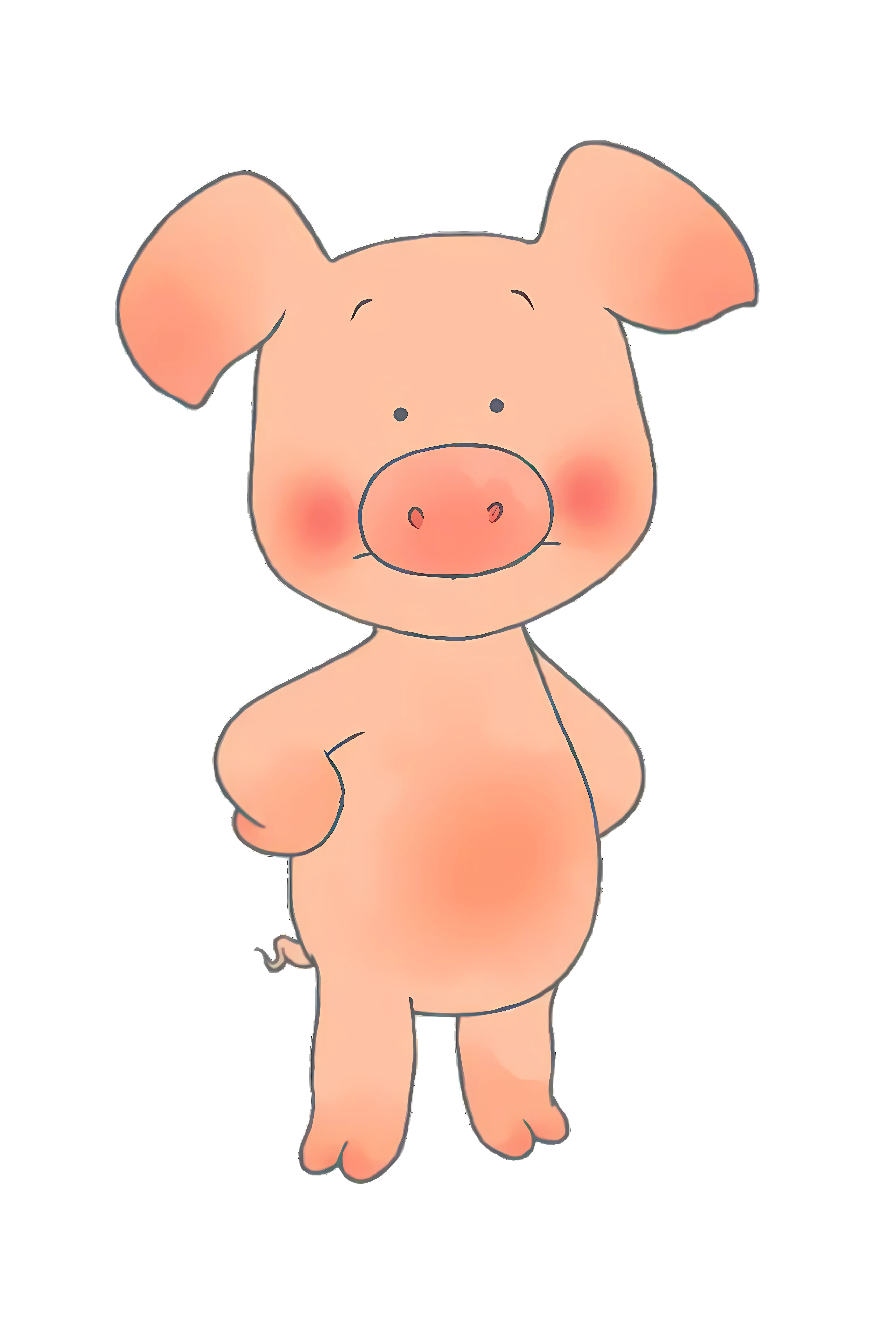 Adorable Cartoon Piglet Smiling