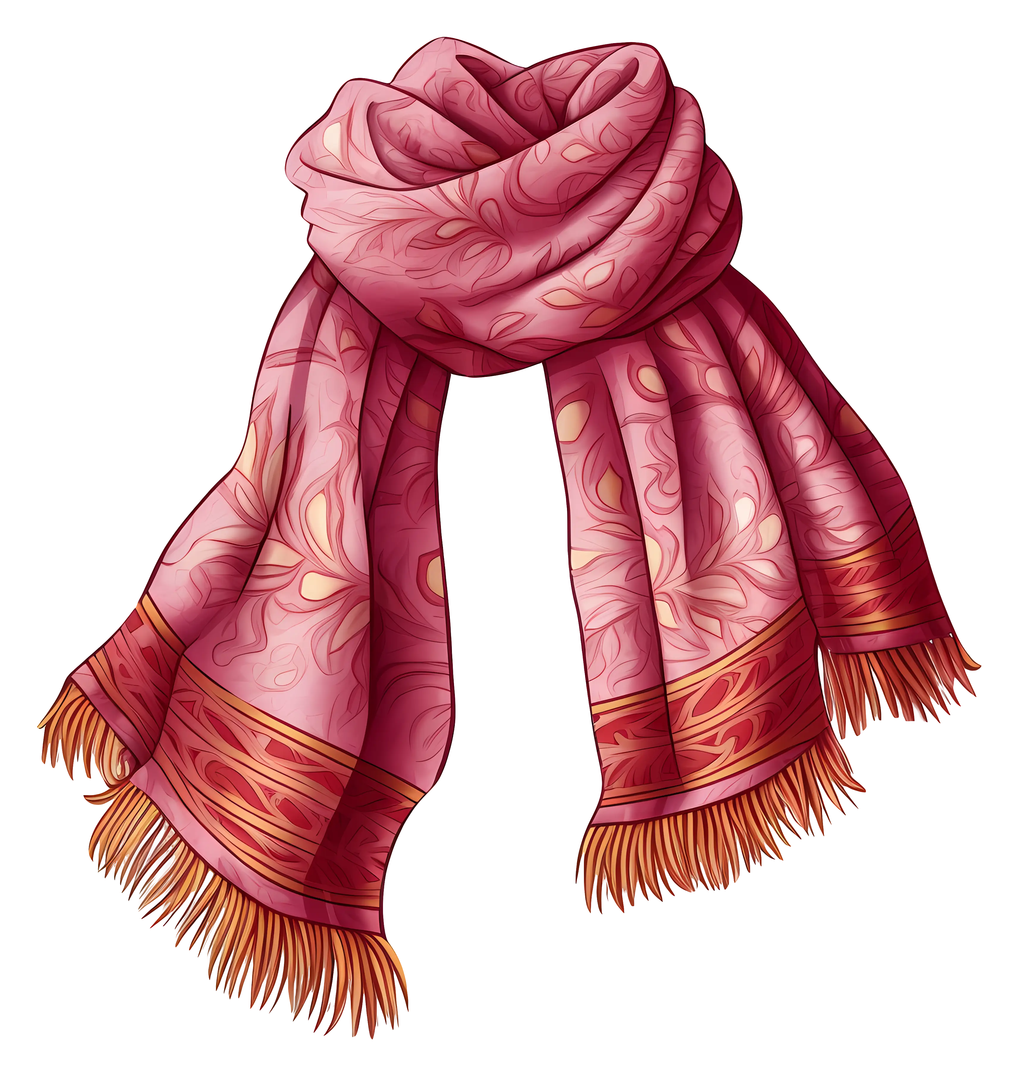 Pink Patterned Scarf