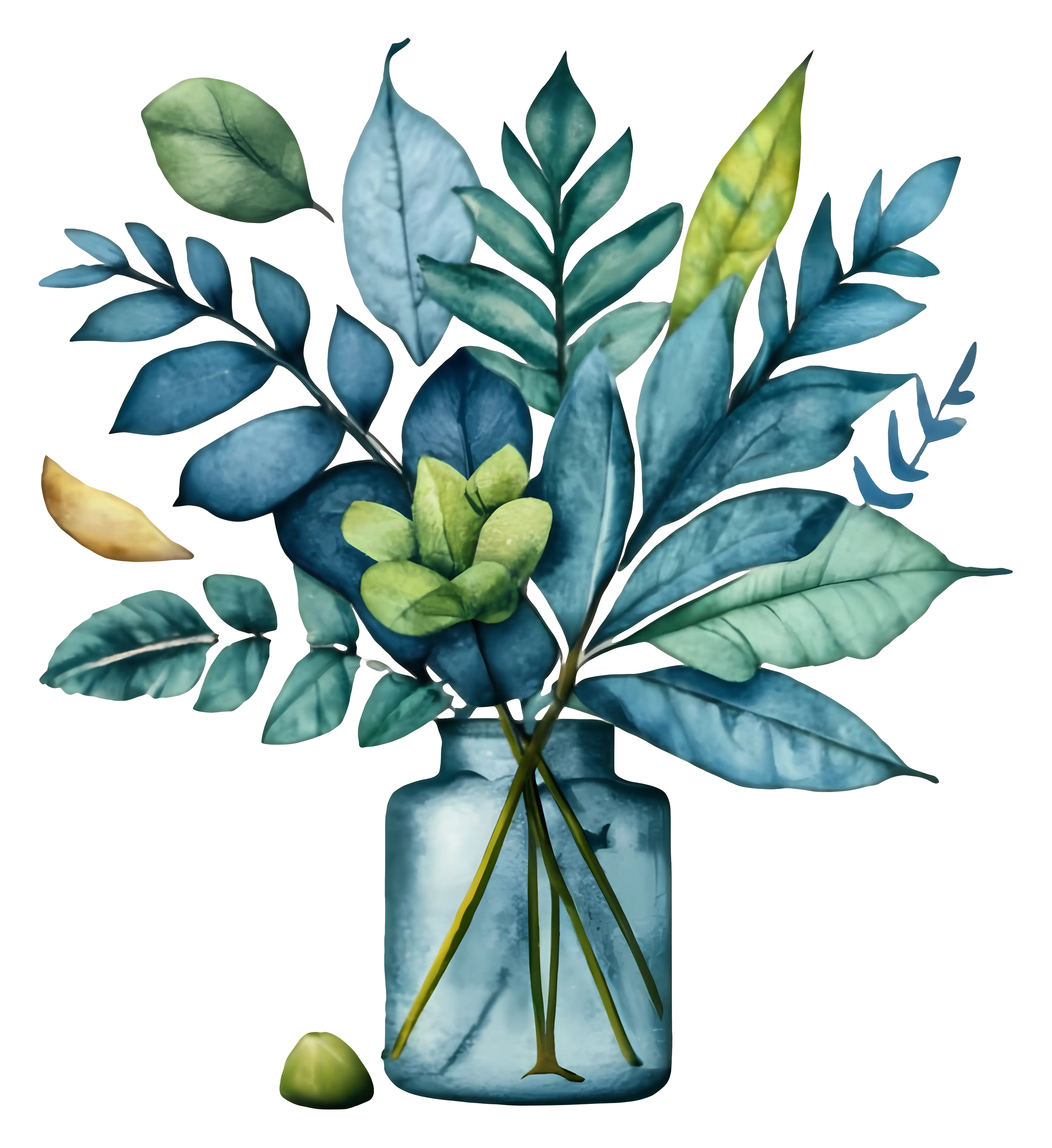 Plant in Blue Vase