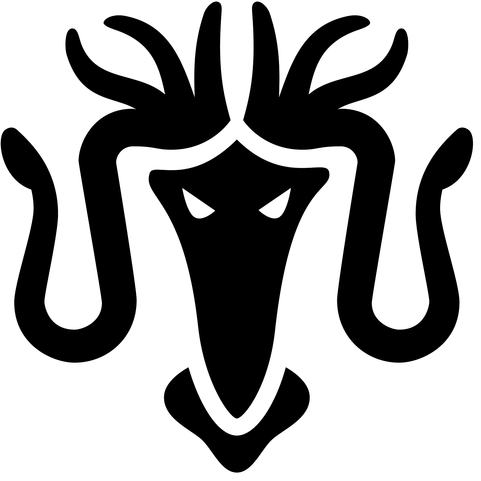 Stylized Black Abstract Face