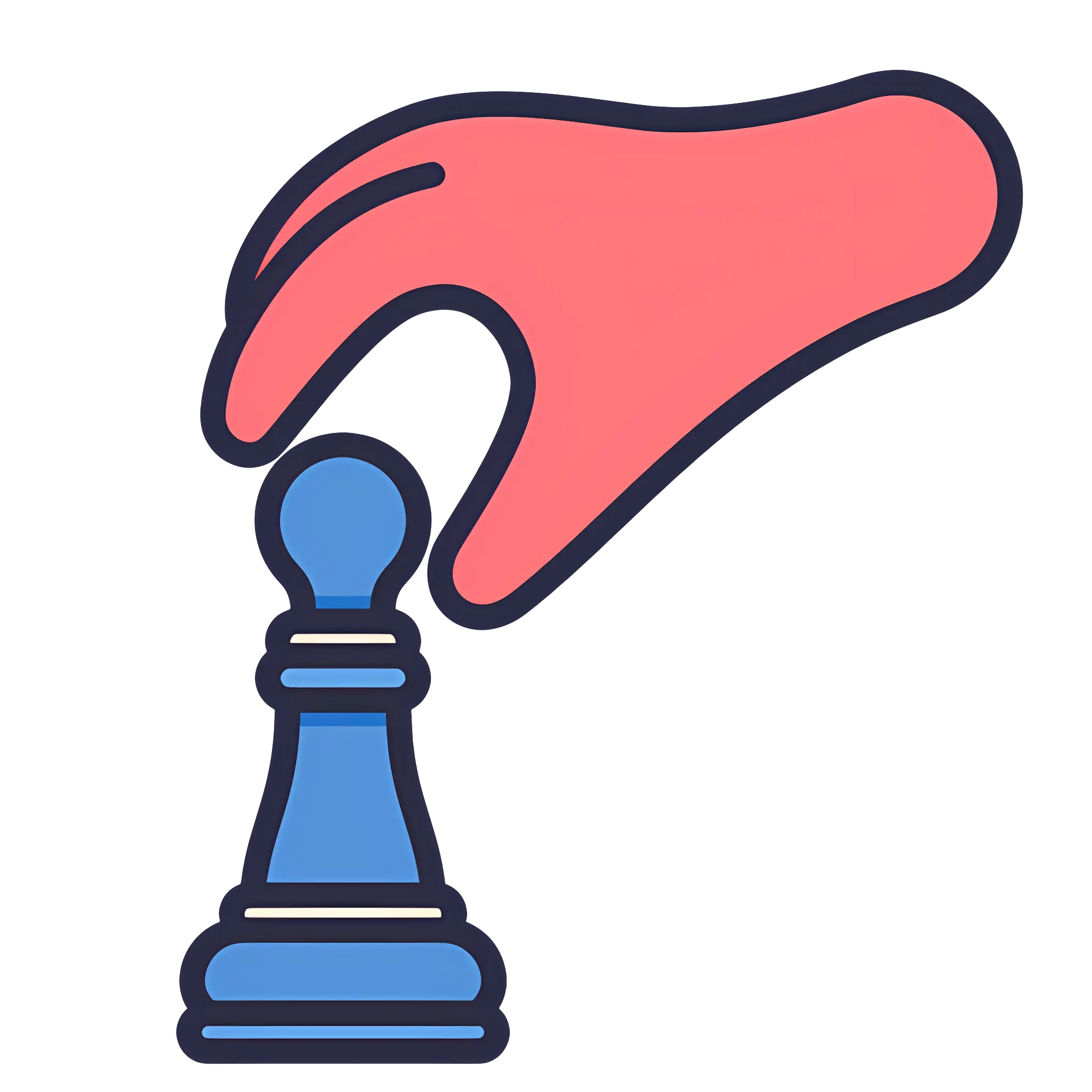 Hand Holding a Chess Piece