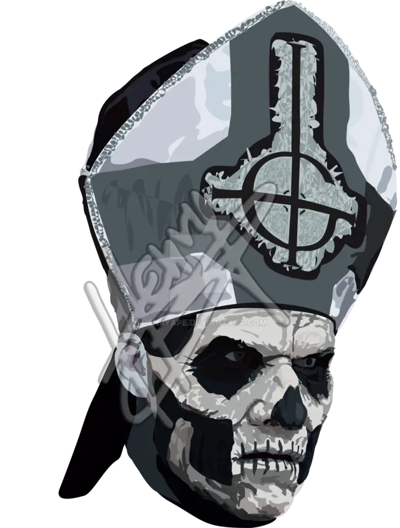 Skeleton Pope with Hat and Cross