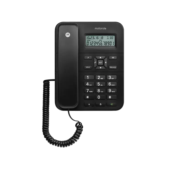 Black Landline Telephone with Keypad and Display