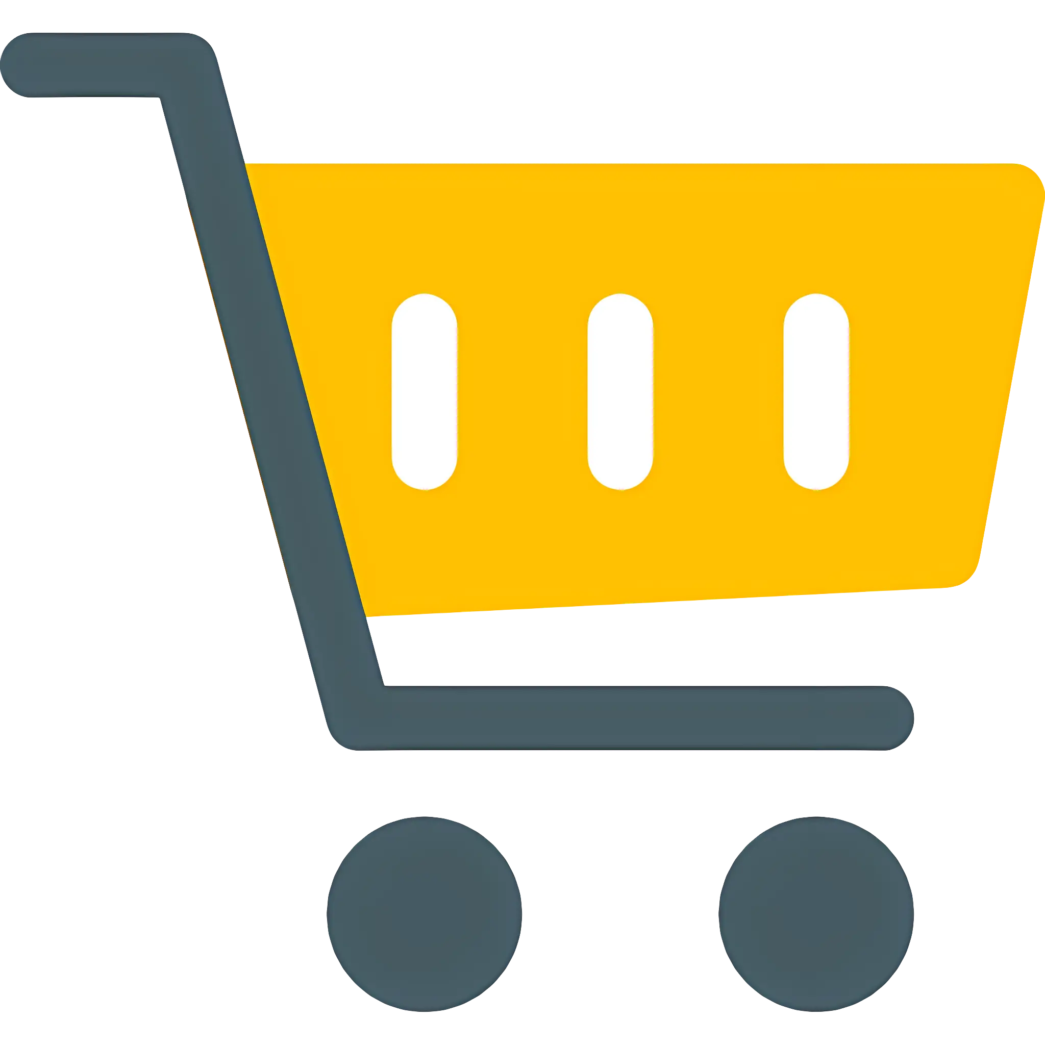 Yellow Shopping Cart Graphic Icon