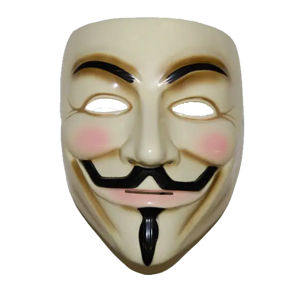 Guy Fawkes Mask on Transparent Background