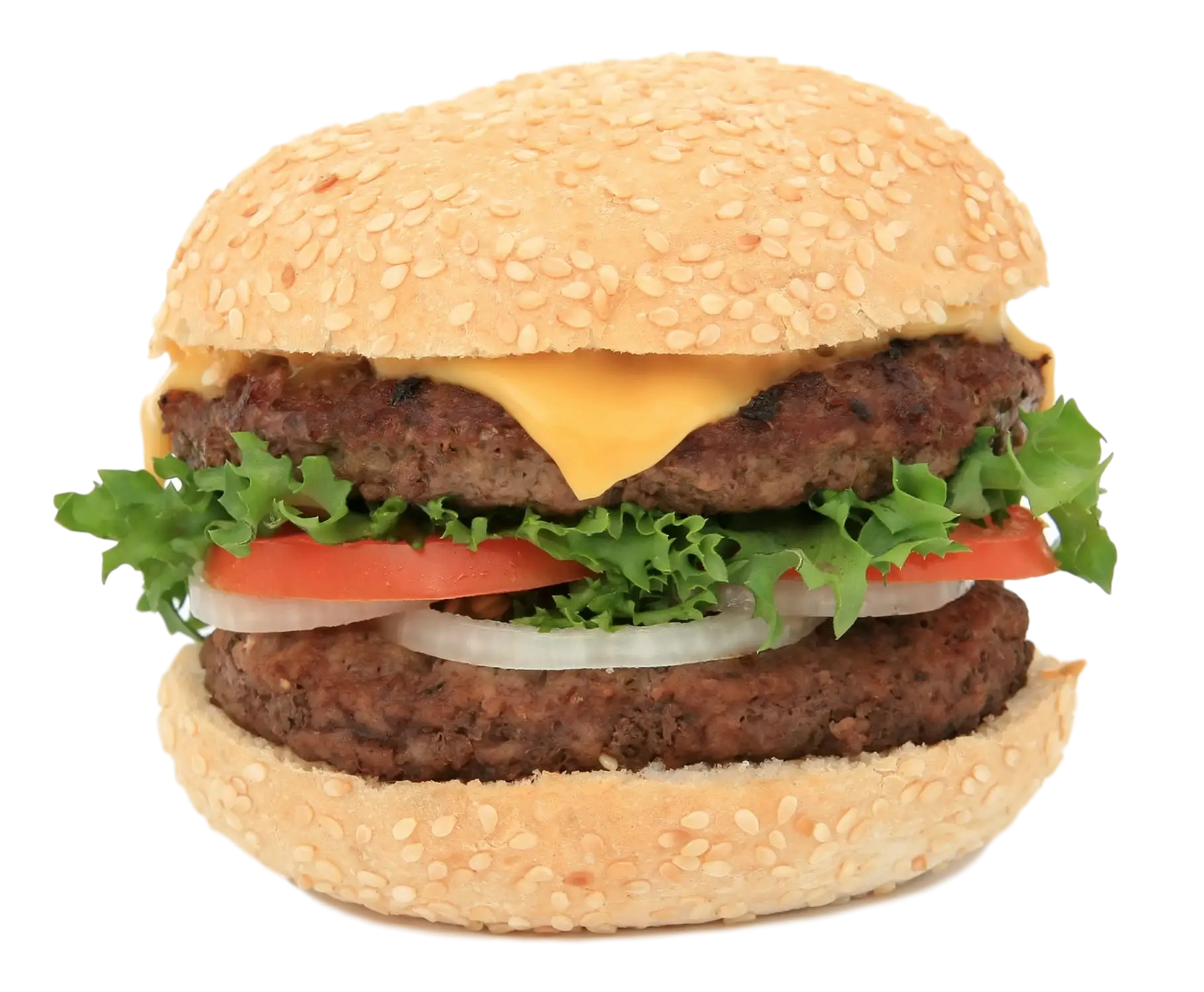 Cheeseburger with Vegetables and Cheese
