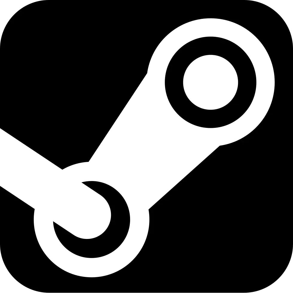 Steam Logo in Black and White