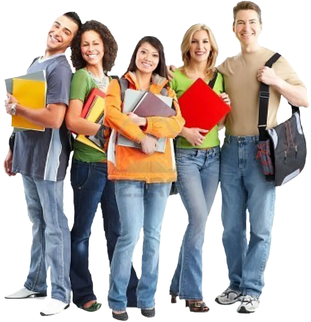 Group of Casual Students with Books