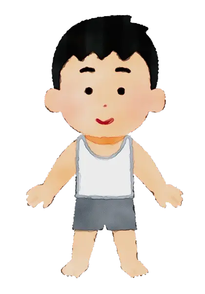 Illustrated Cartoon Boy in Tank Top