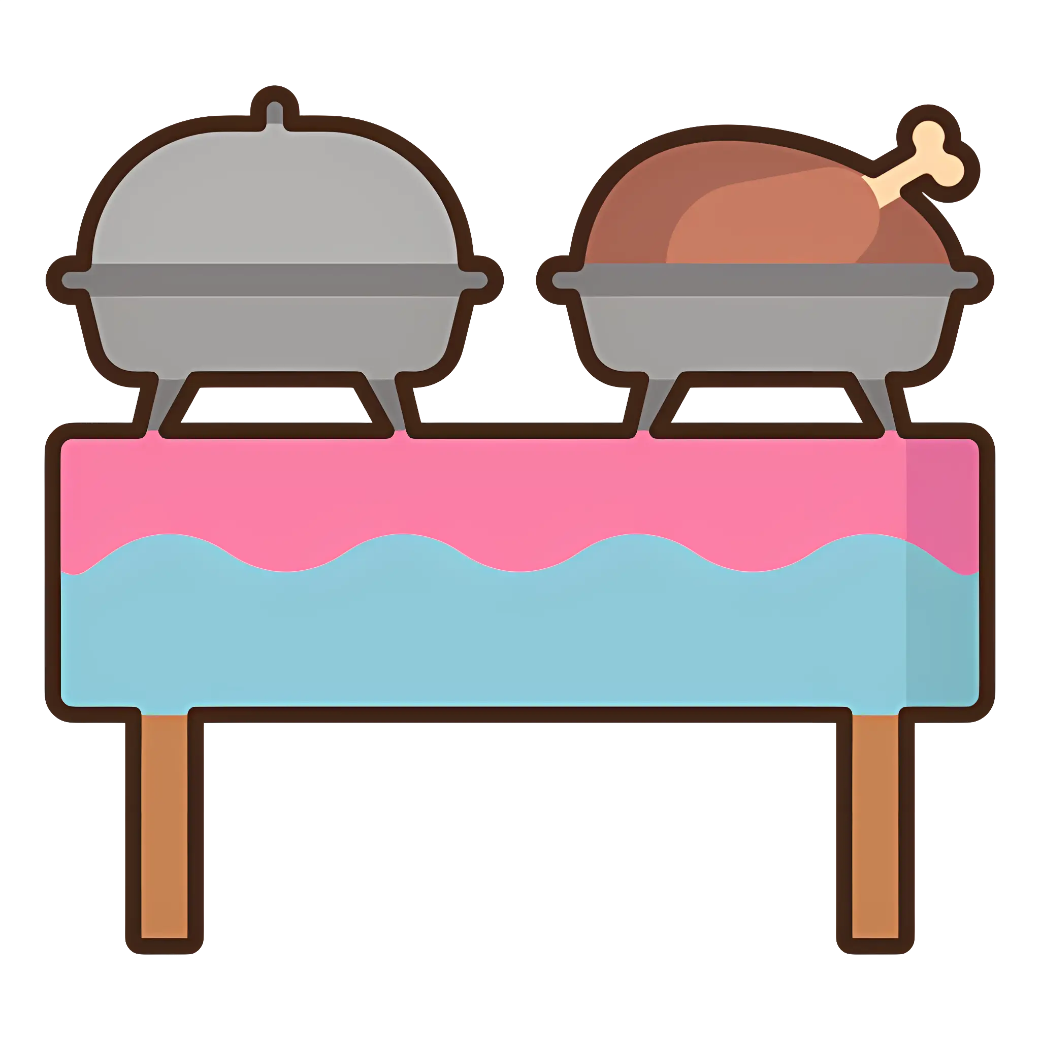 Buffet Table with Food
