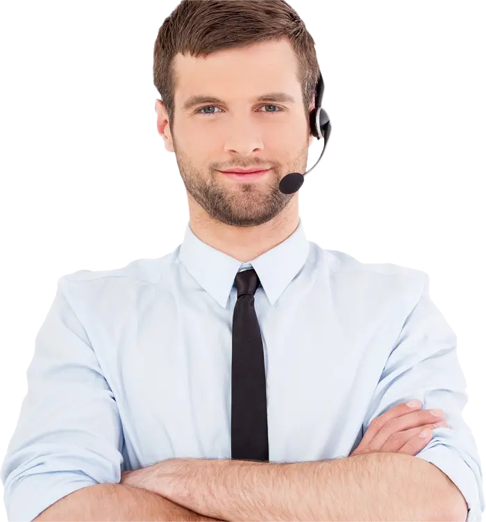 Professional Man with Headset for Customer Service