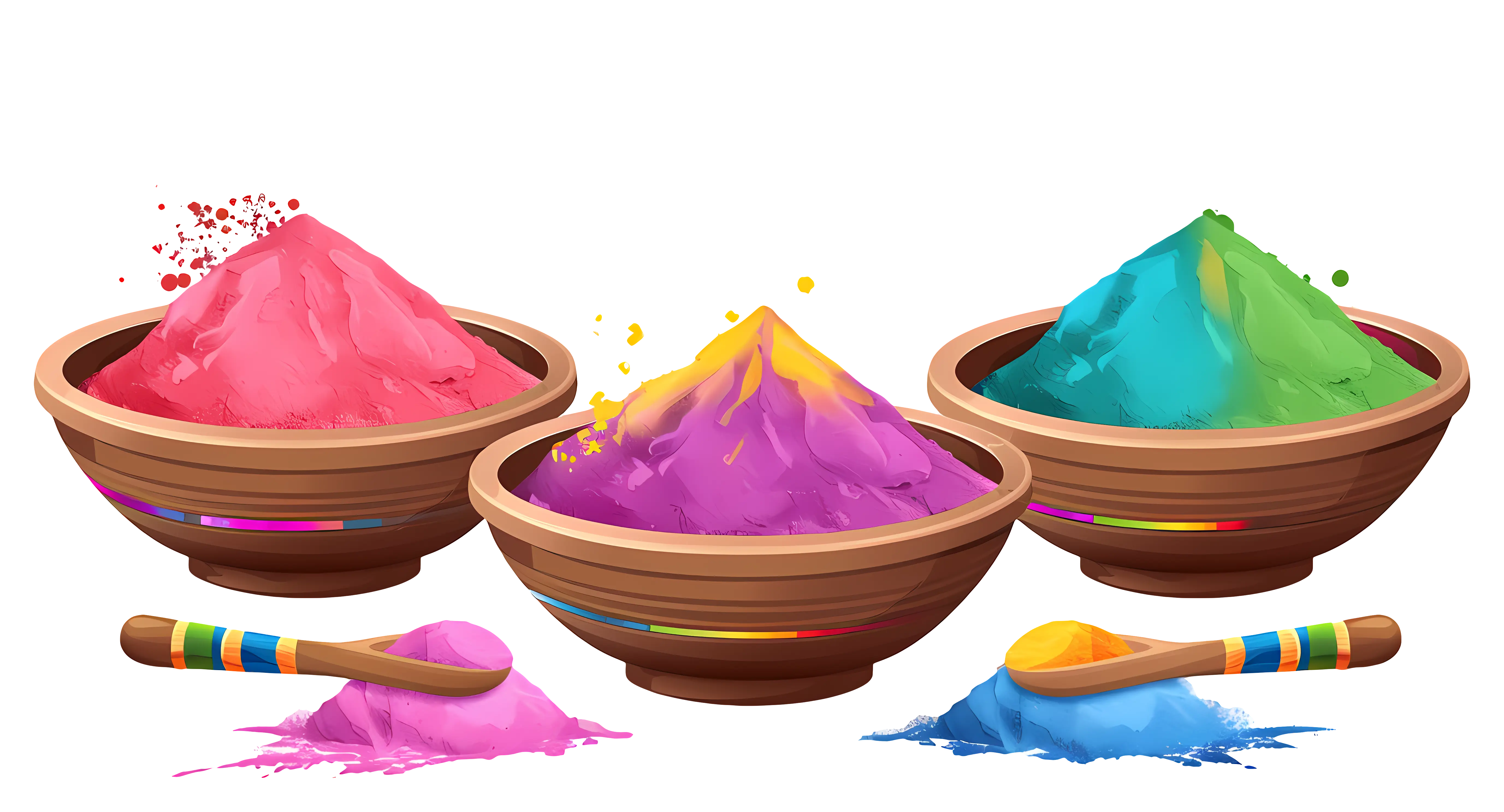 Colorful Holi Powders for Festival Celebrations