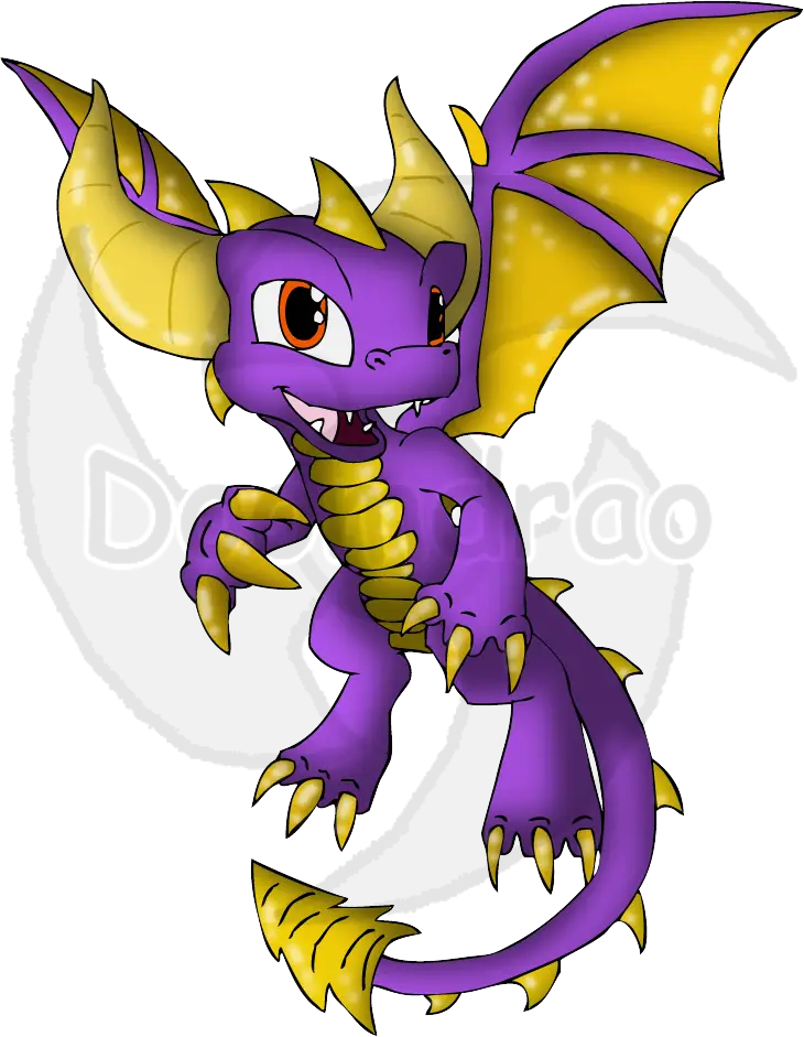 Purple Cartoon Dragon Illustration
