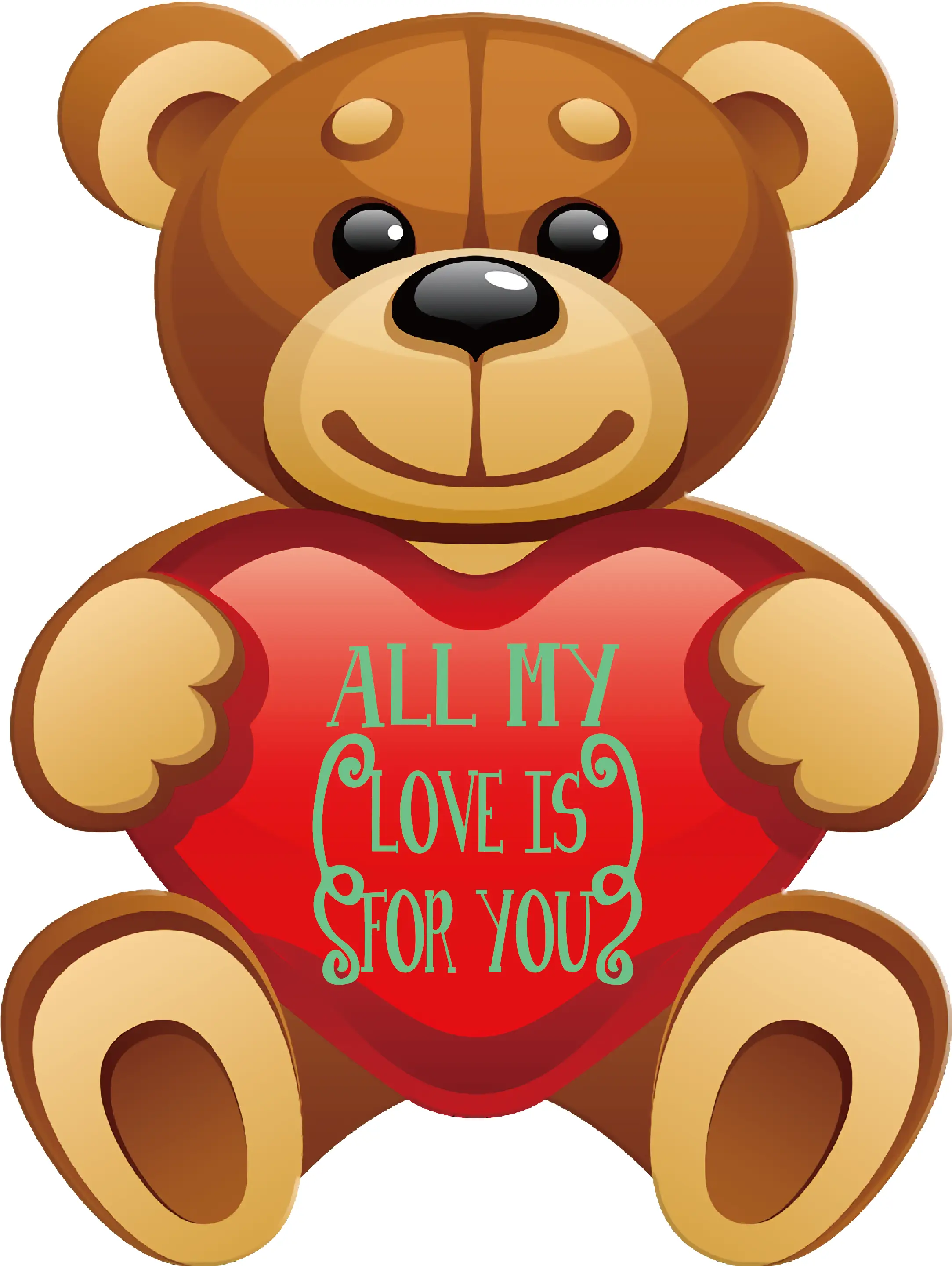 Adorable Teddy Bear Giving Heart with Love