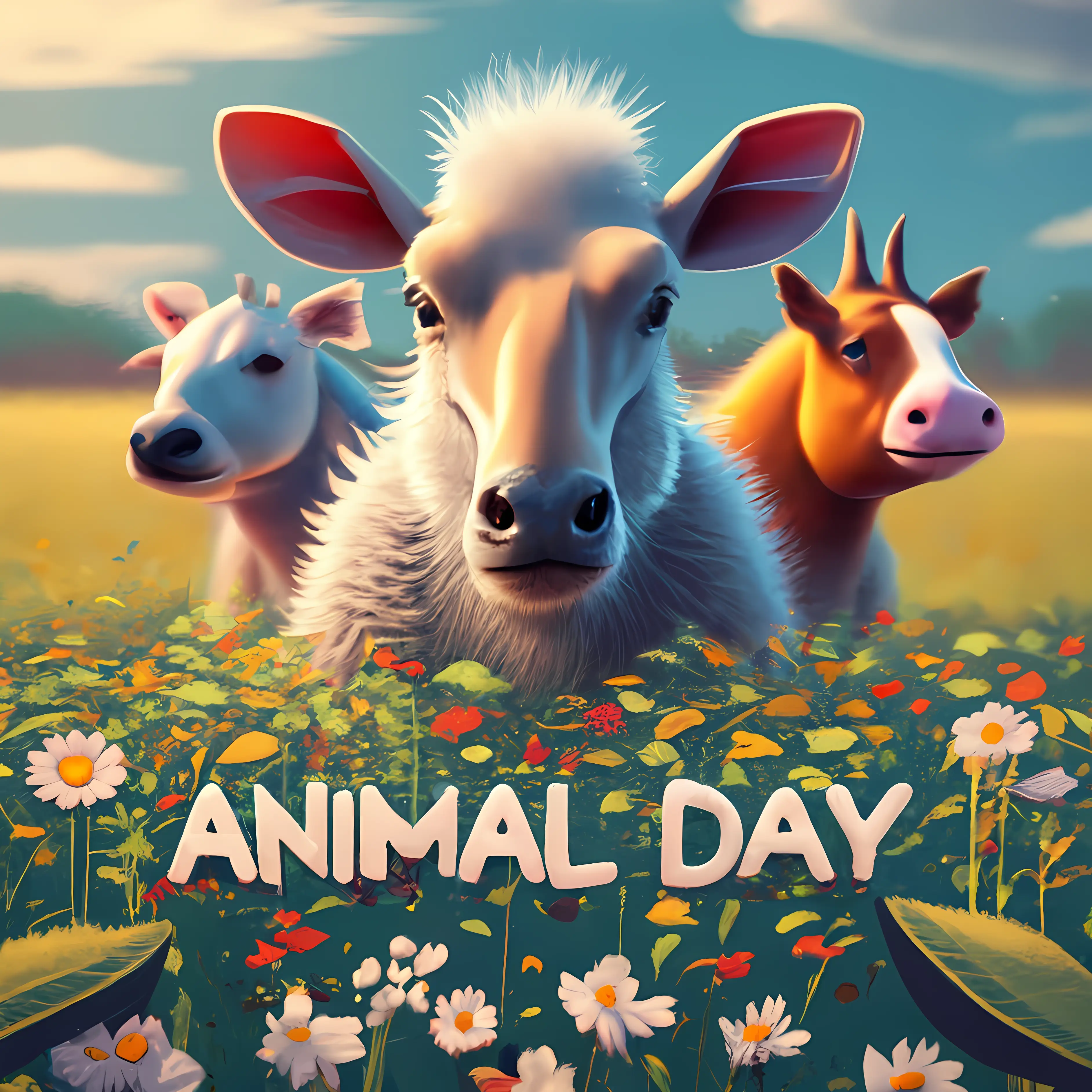 Cows in Field for Animal Day