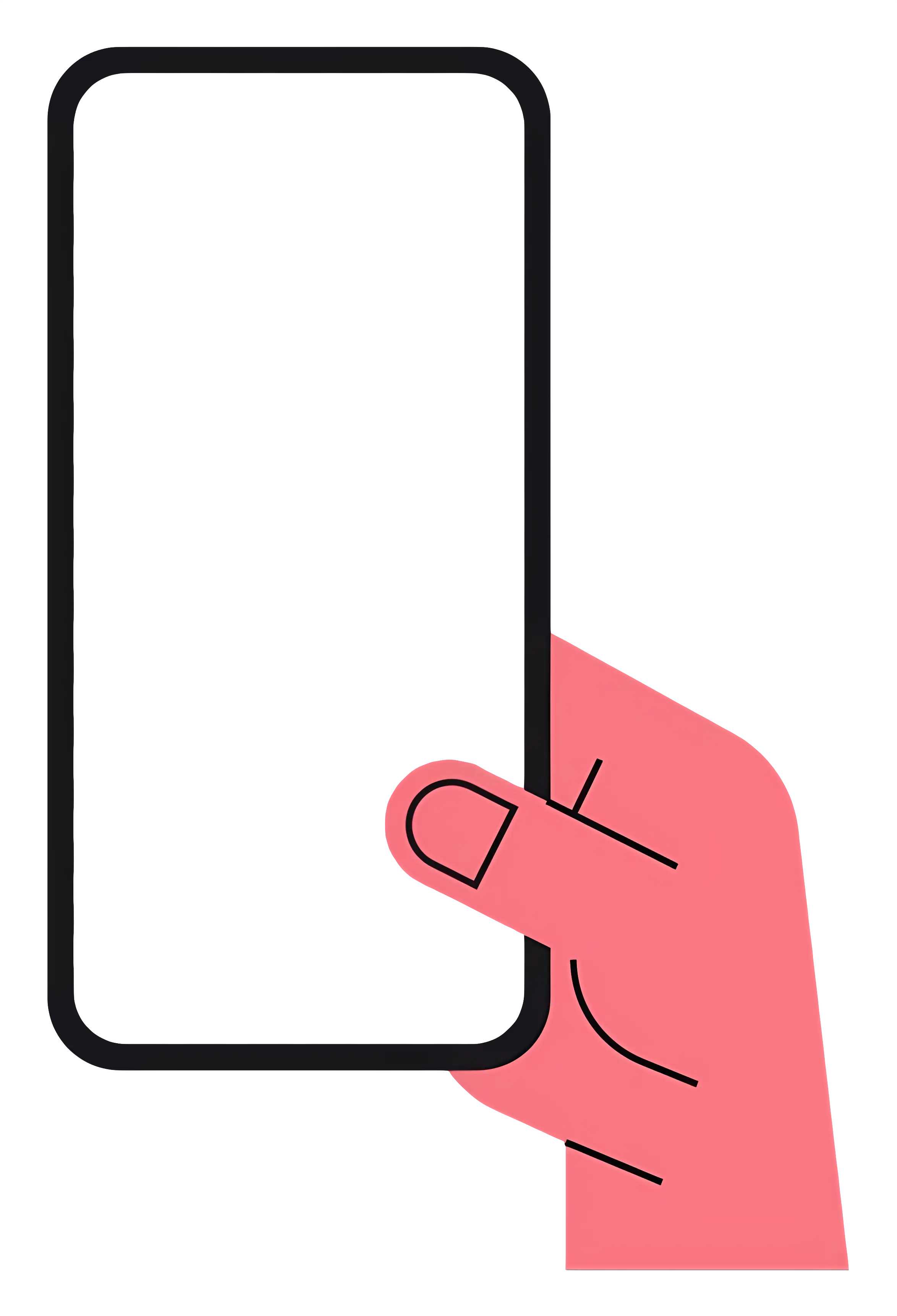 Minimal Hand Holding Smartphone Illustration