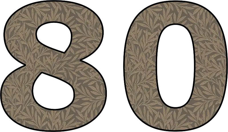 Artistic 80 Number Design
