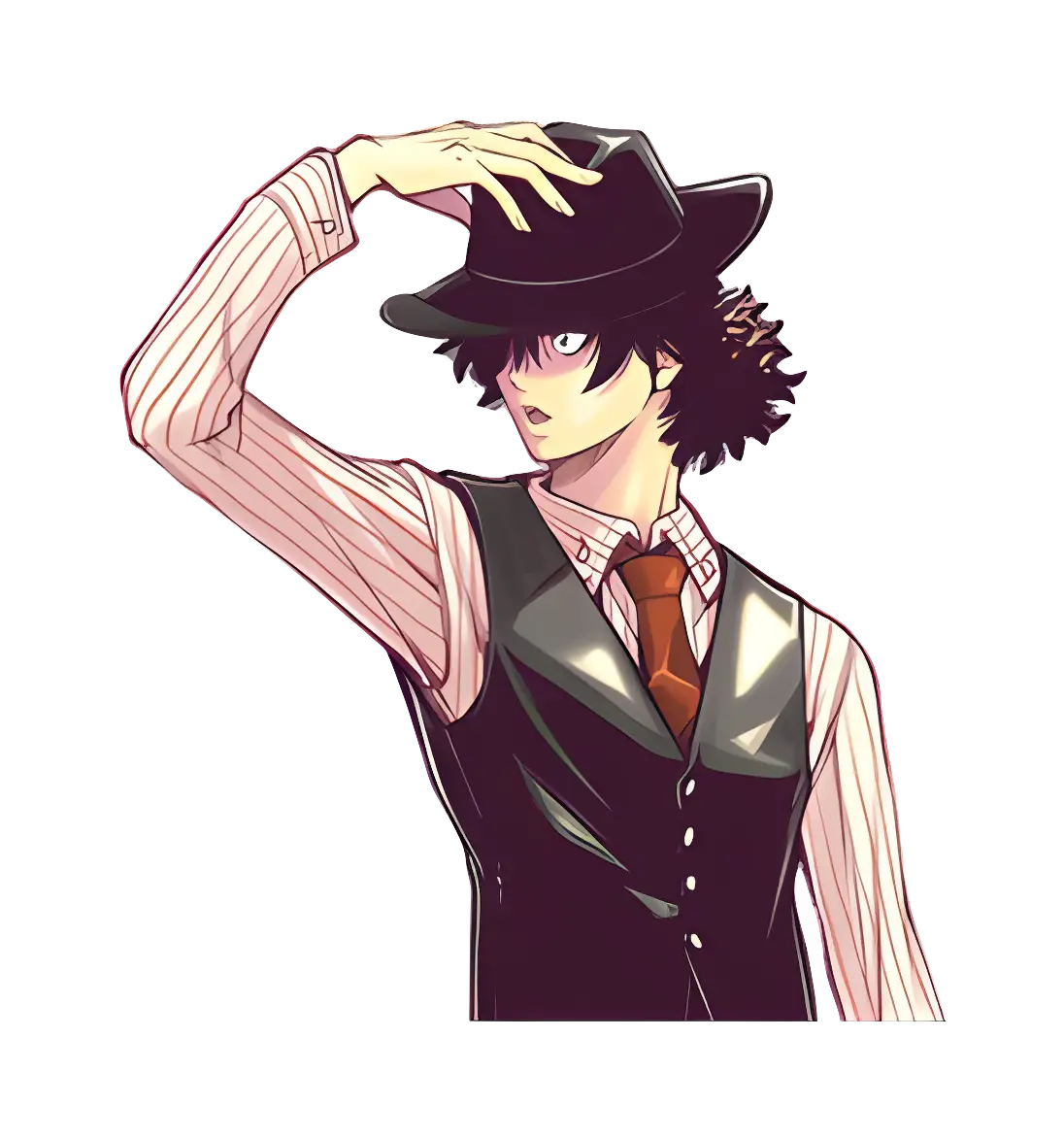 Stylish Anime Character with Hat