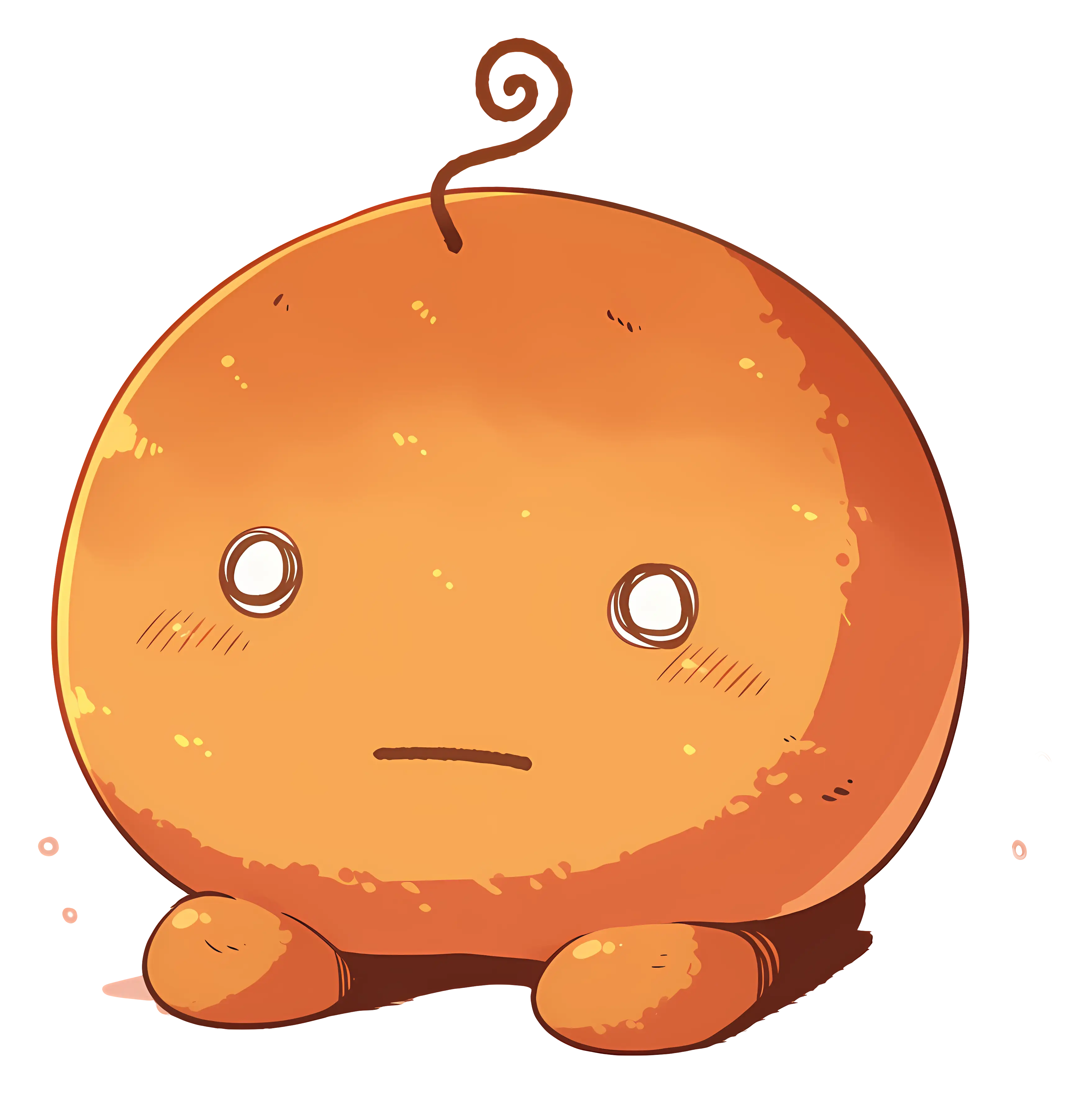Cute Orange Cartoon Character