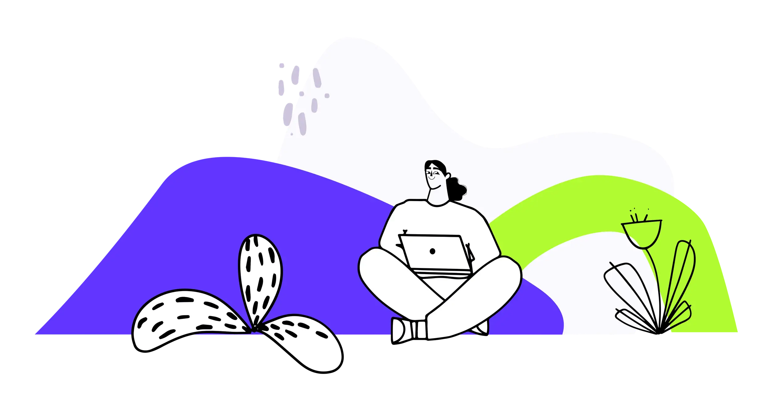 Person Working on Laptop Illustration