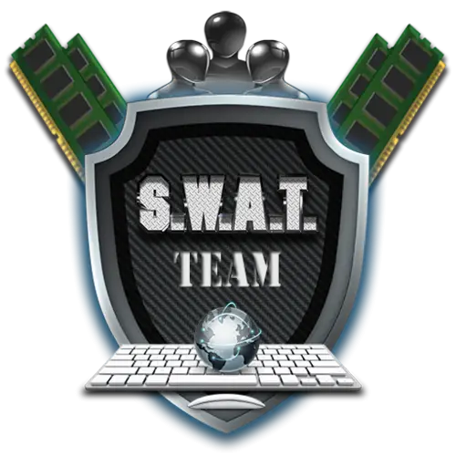 S.W.A.T. Team Logo with Shield and Keyboard