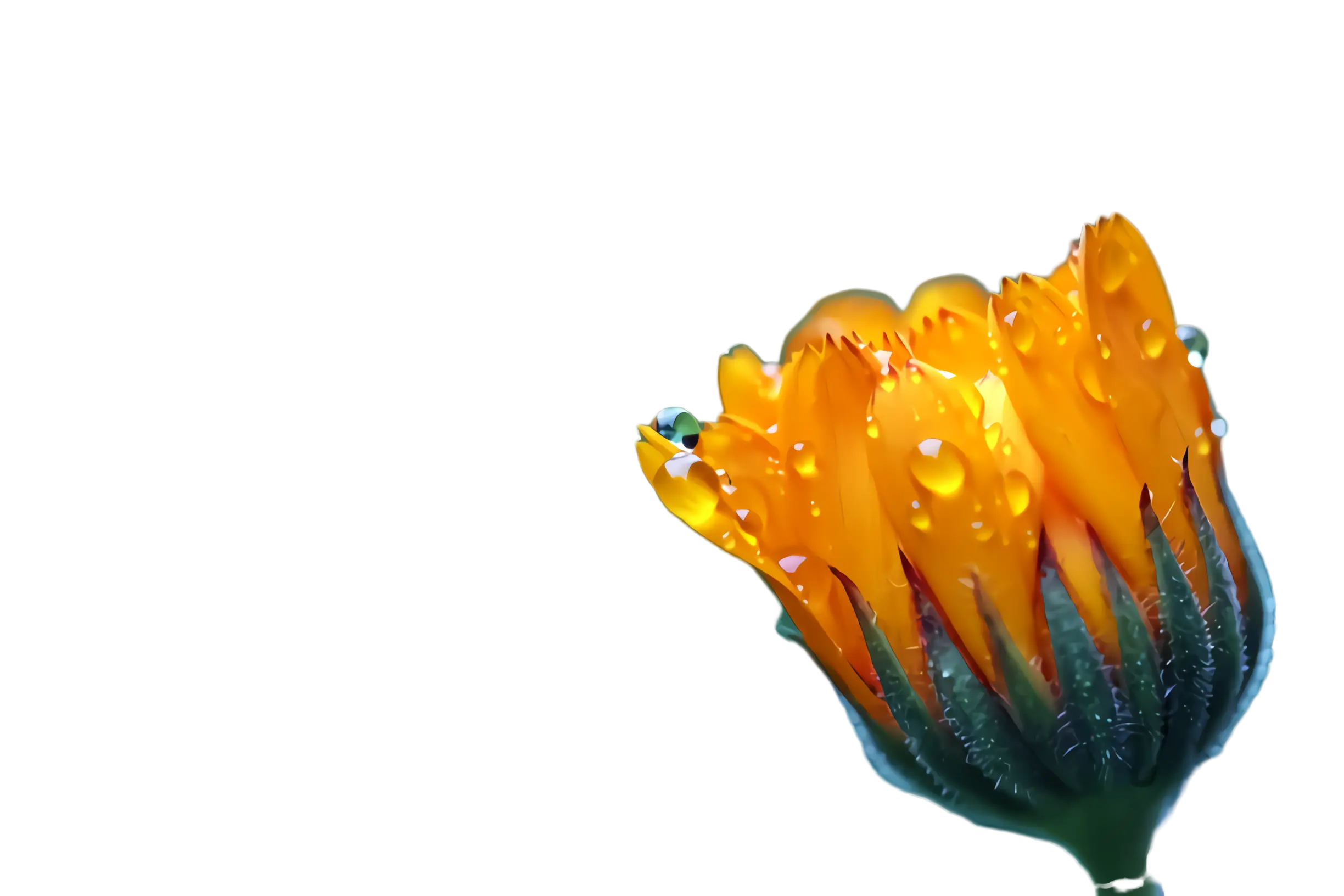 Illustration of an Orange Flower Bud