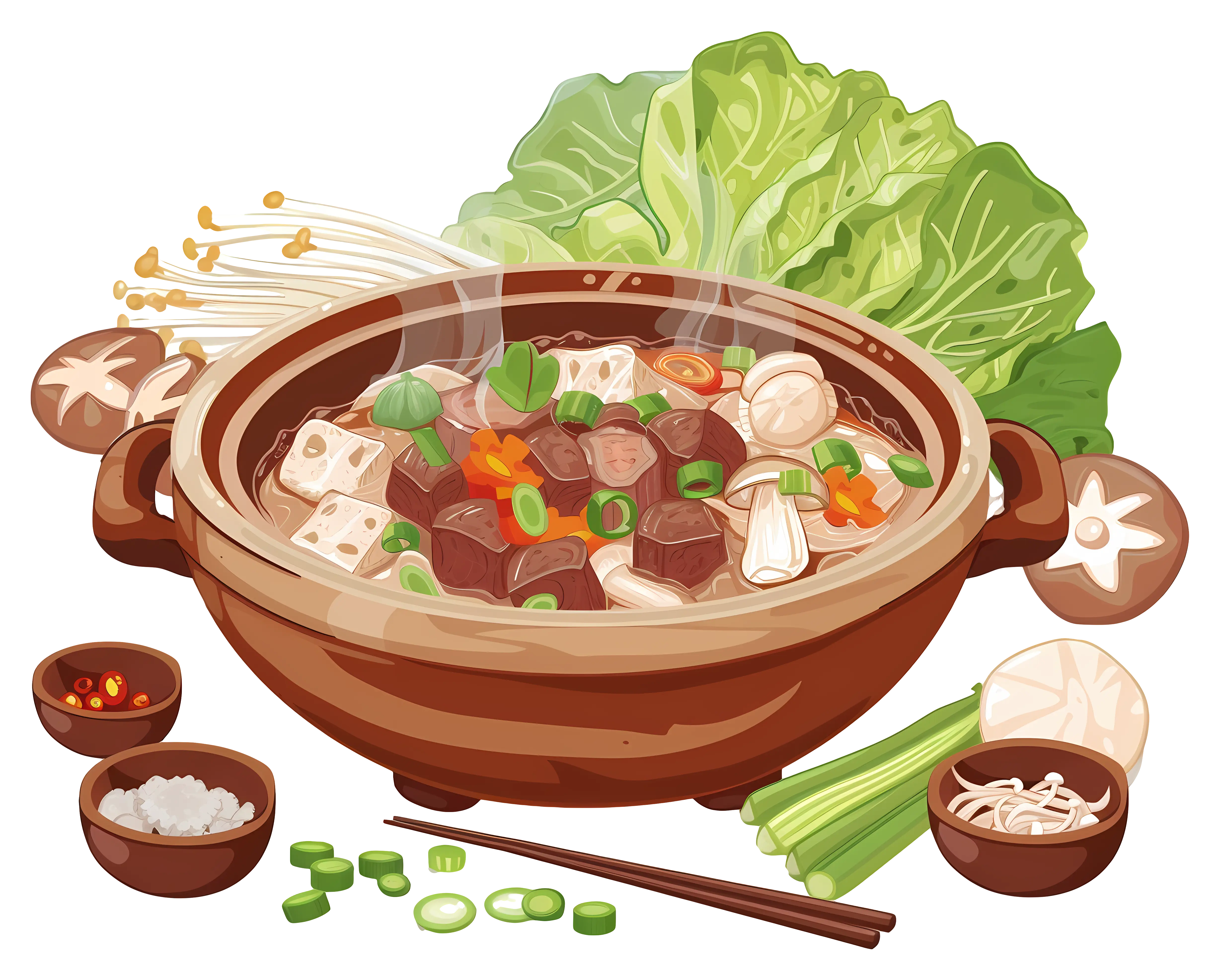 Steaming Hot Pot with Vegetables