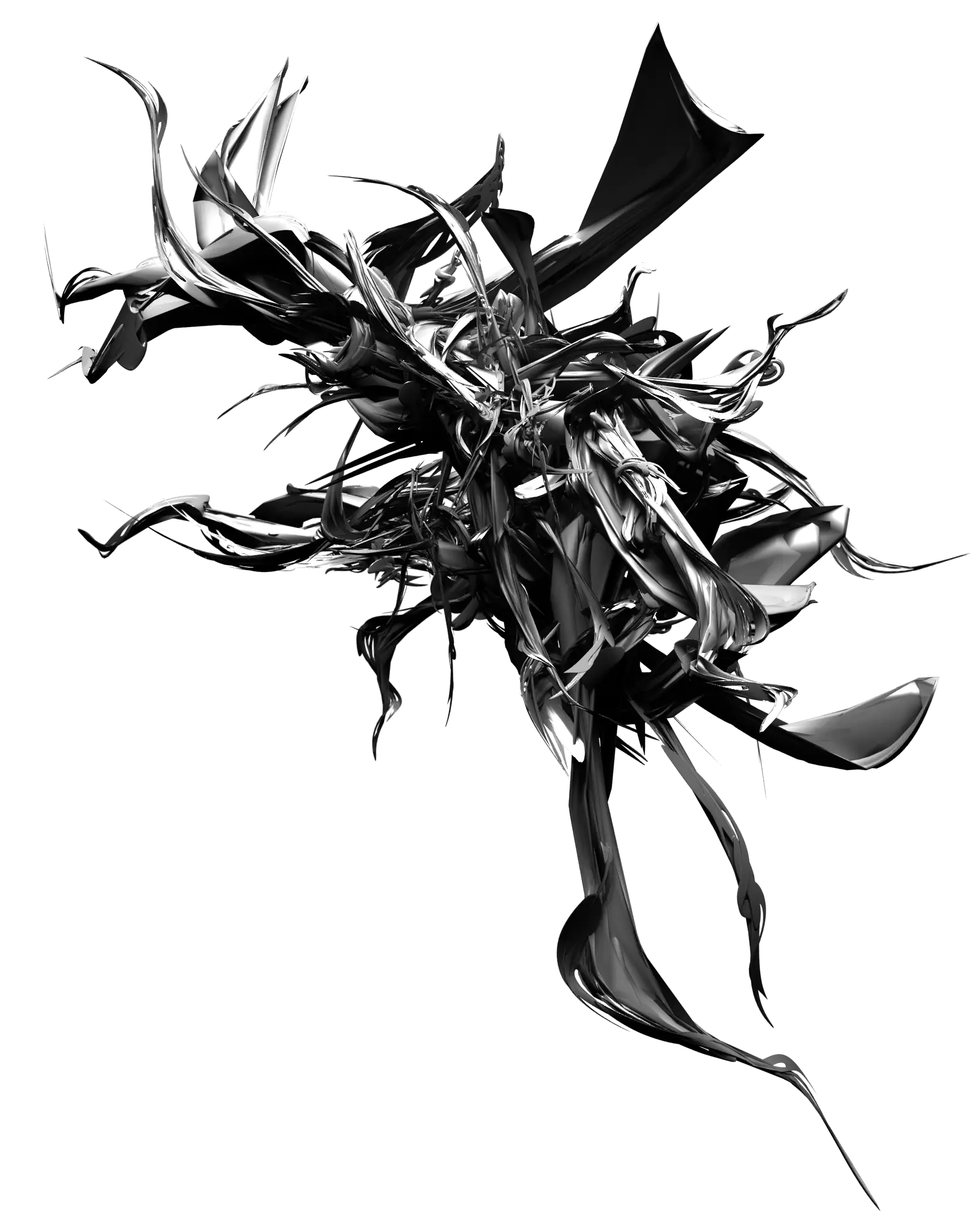 Modern Abstract Black Sculpture