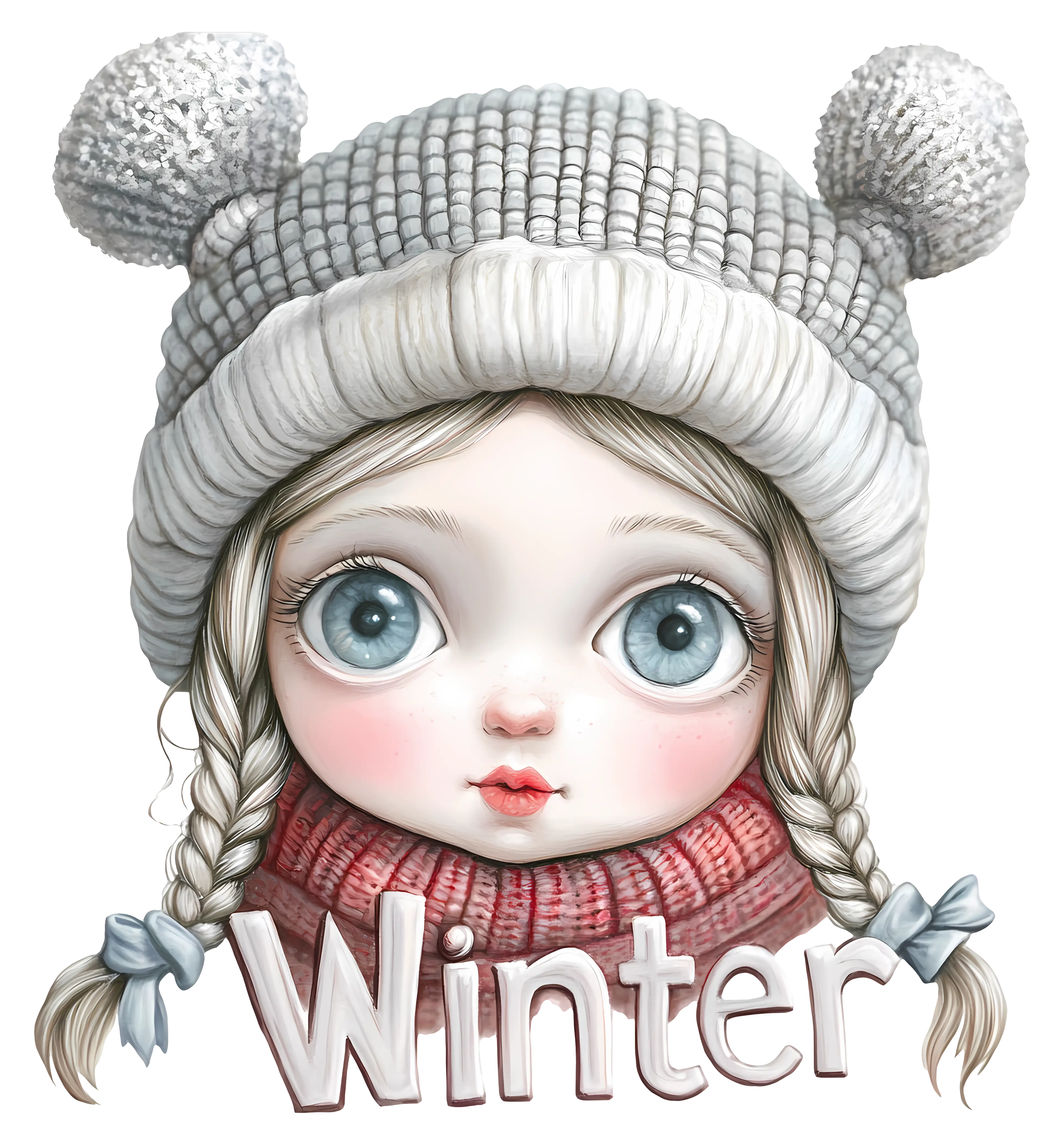 Winter Girl with Cozy Hat