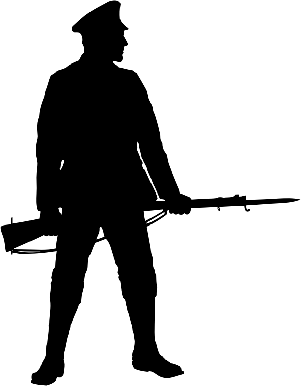 Silhouette of Soldier with Rifle