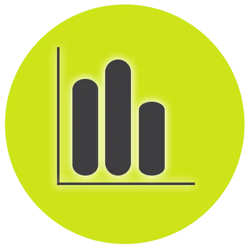 Bar Chart Icon on Green Circular Background