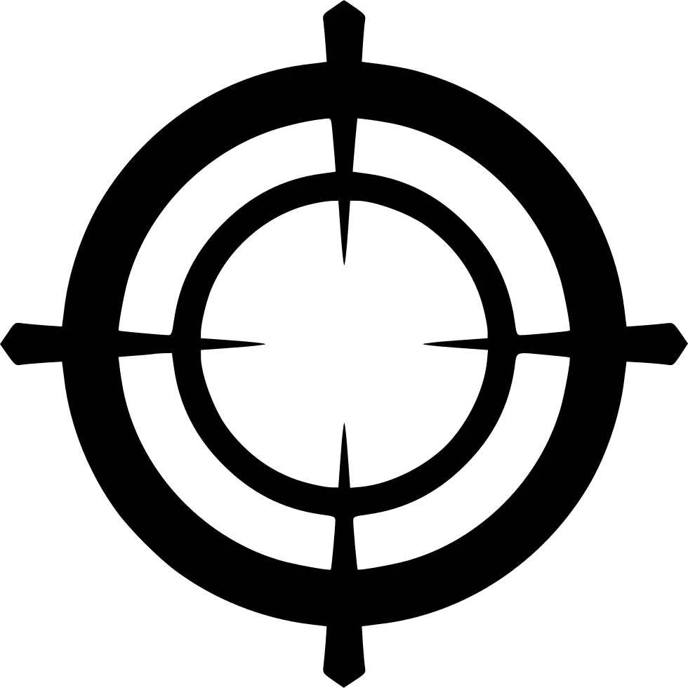 Black Target Icon Illustration