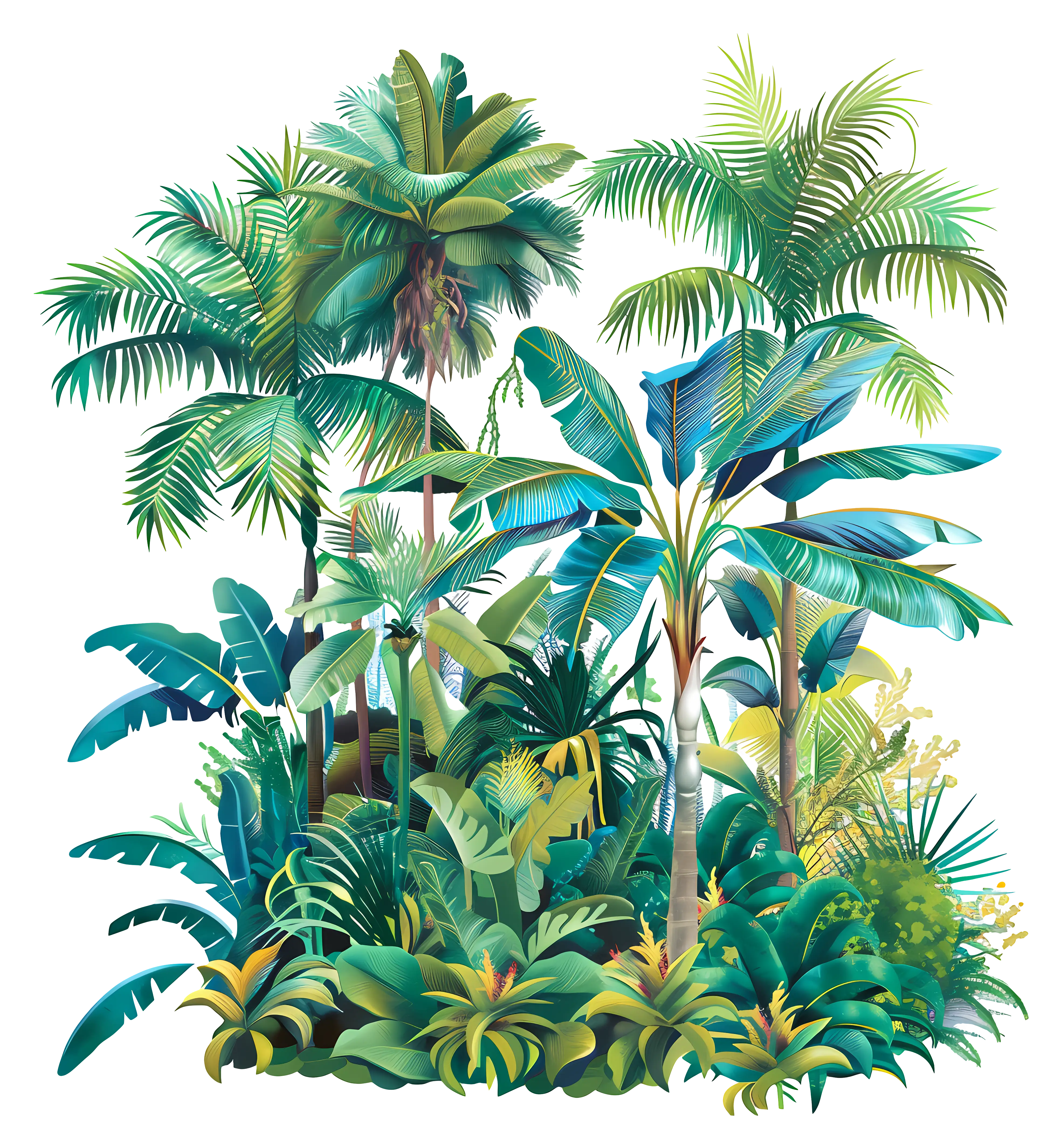 Lush Tropical Vegetation Illustration