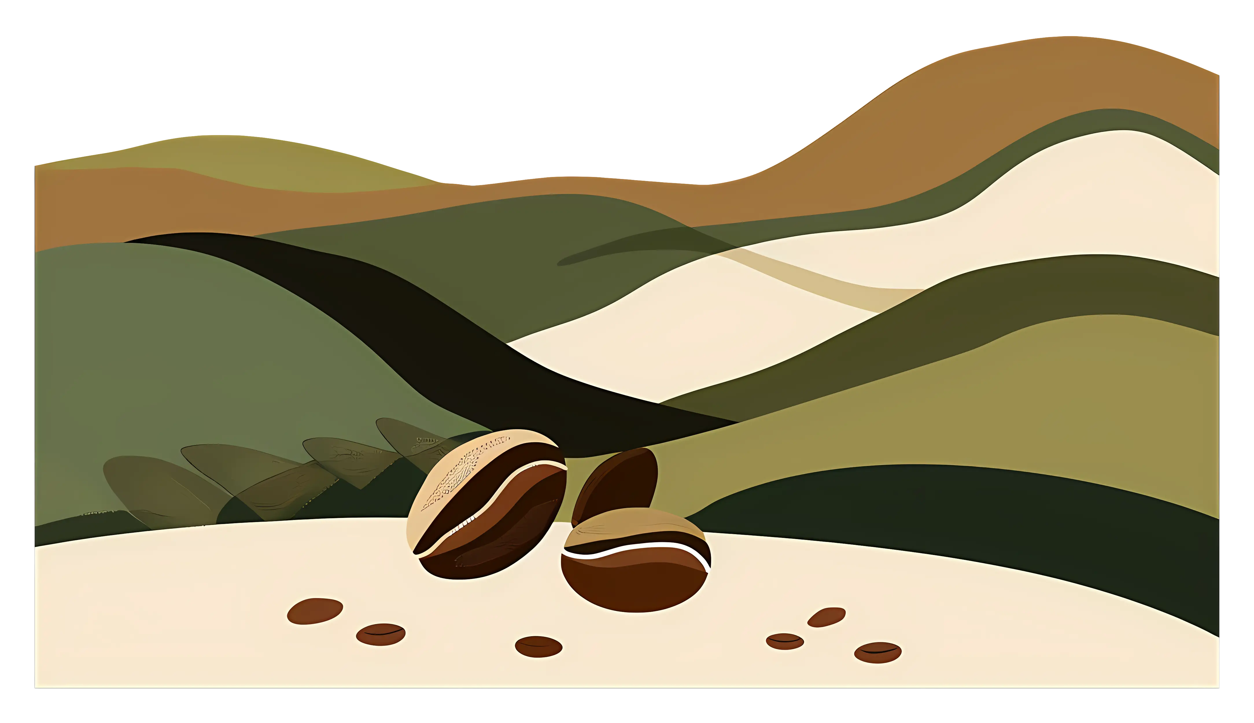 Coffee Beans in Landscape