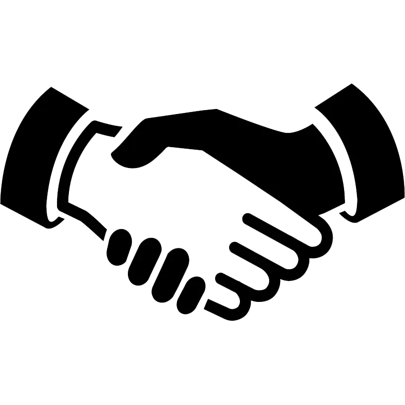 Solid Handshake Icon for Business Collaboration