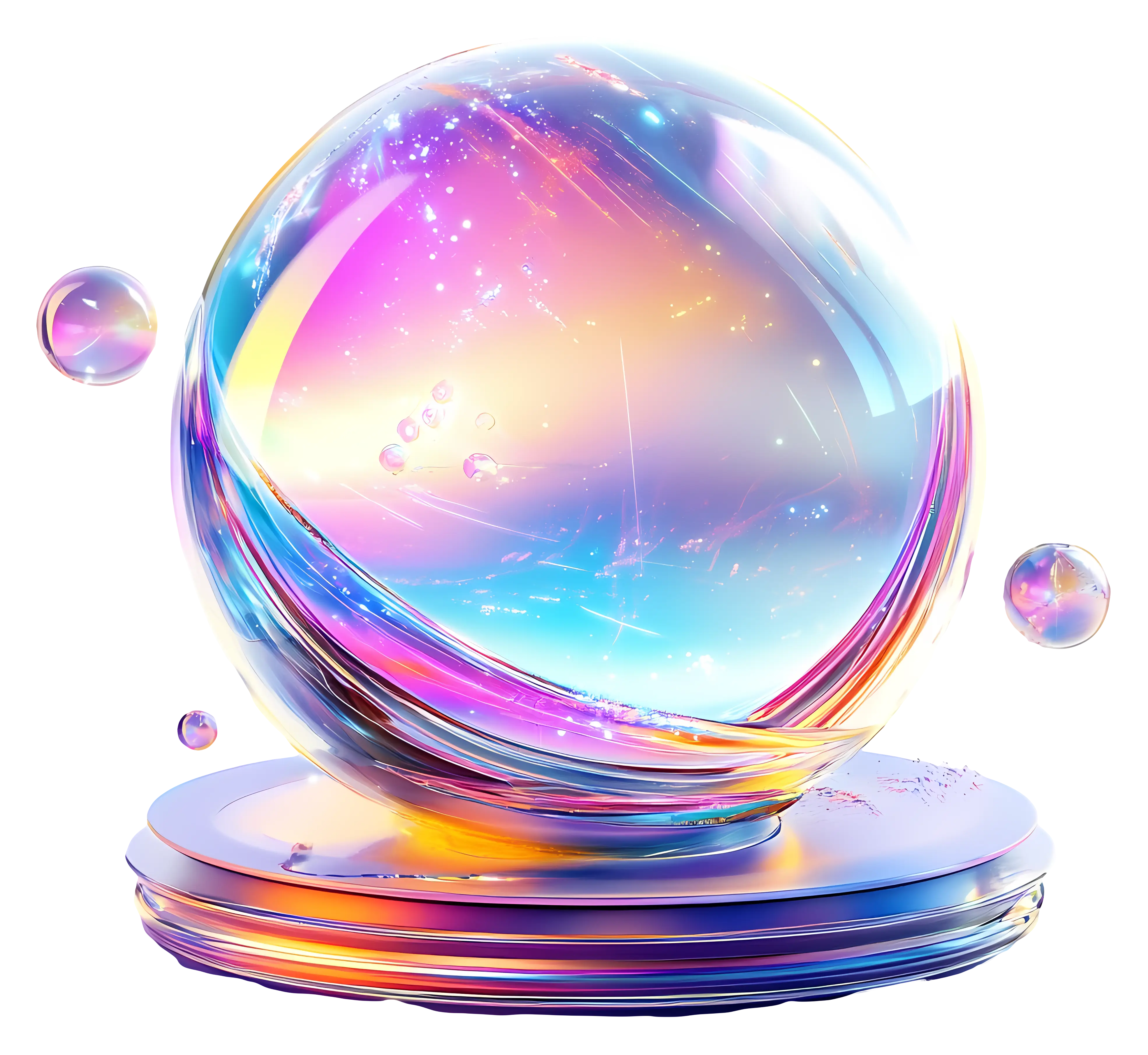 Colorful Crystal Ball with Mystical Glow