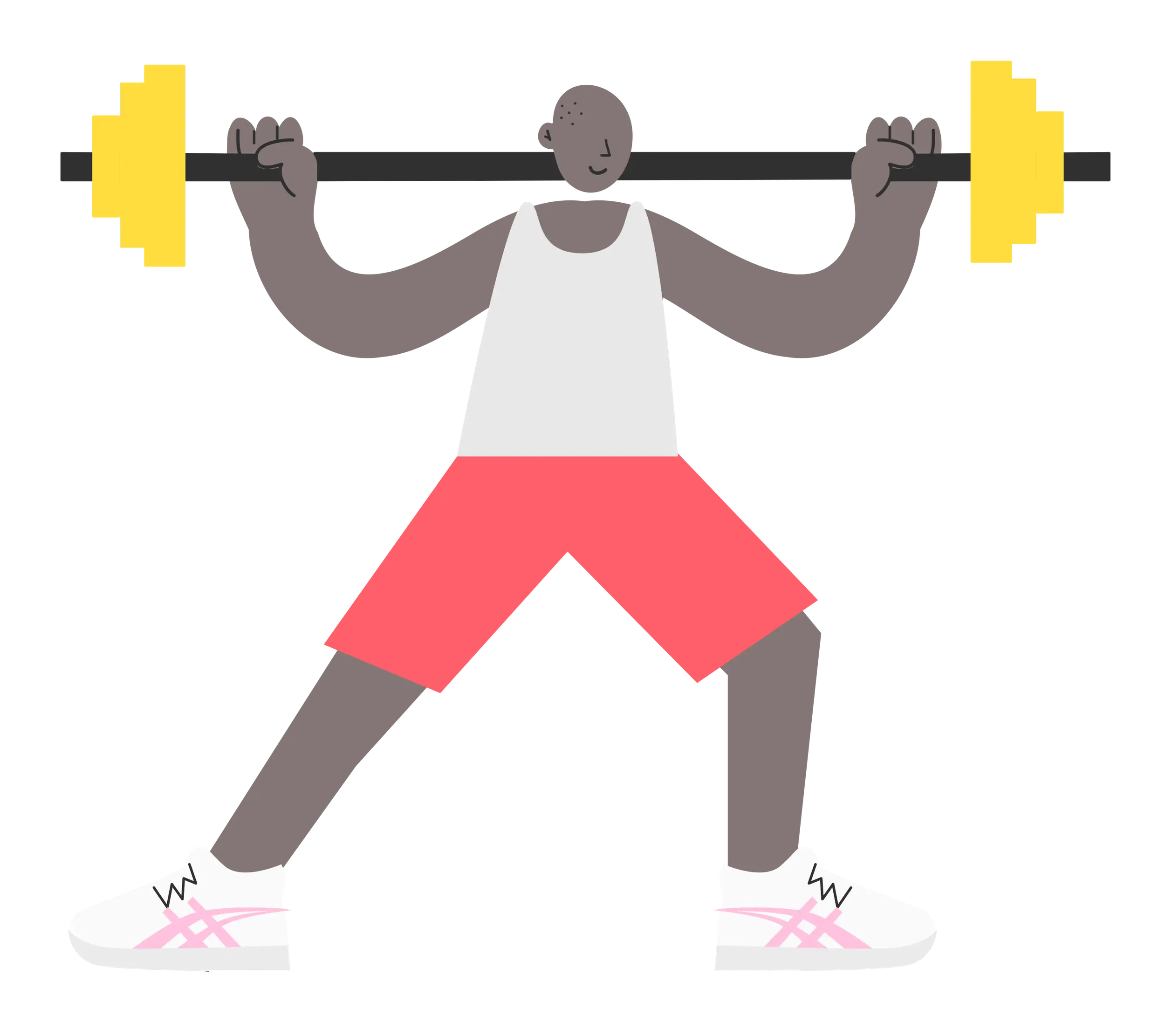 Weightlifter Illustration Wearing Bright Shorts