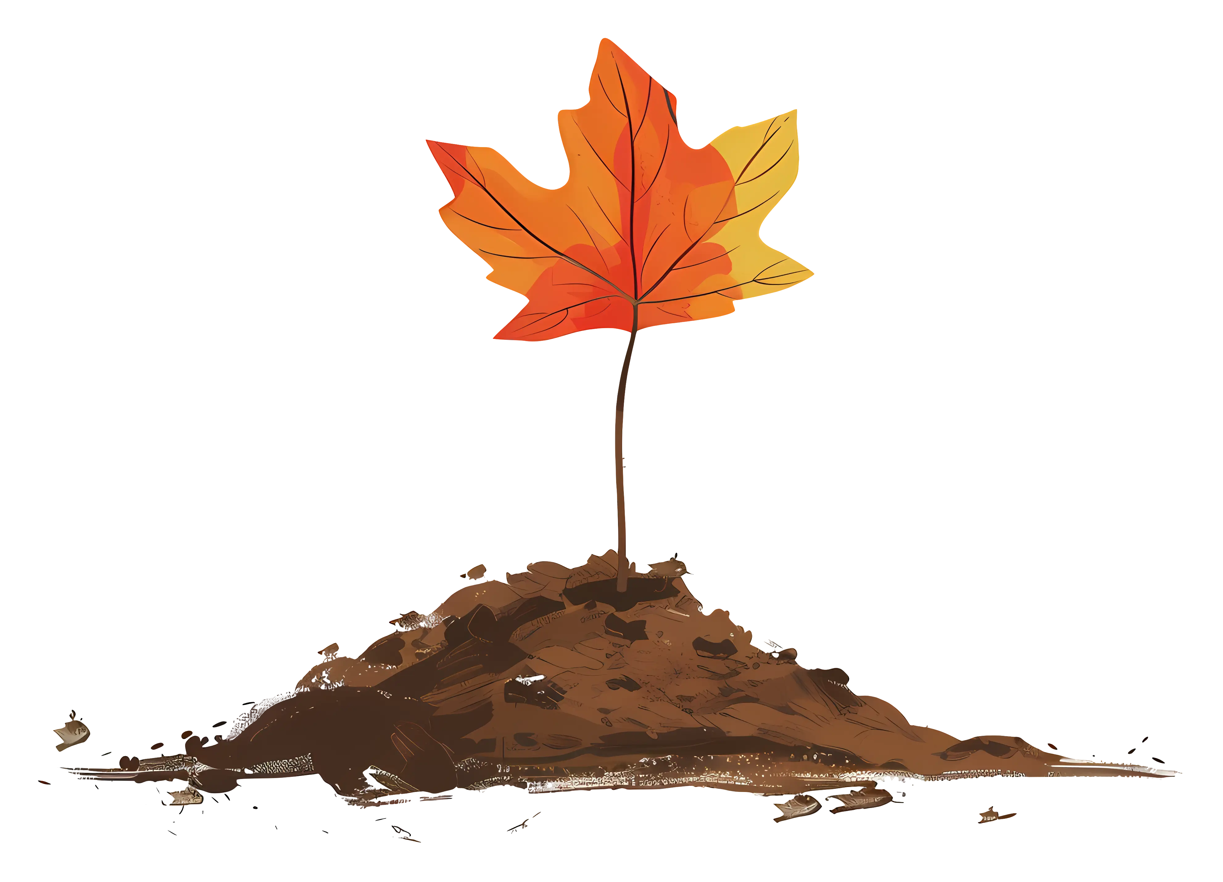 Leaf Growing in Soil